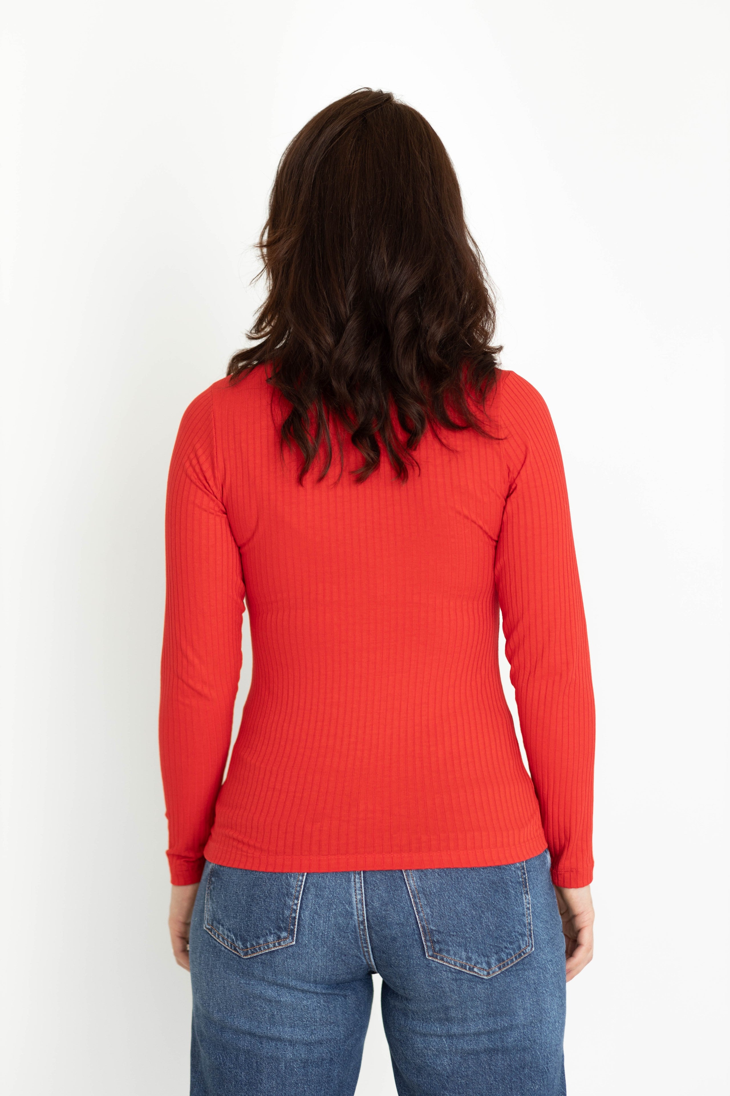 Camiseta Básica Canelada ML - Vermelha