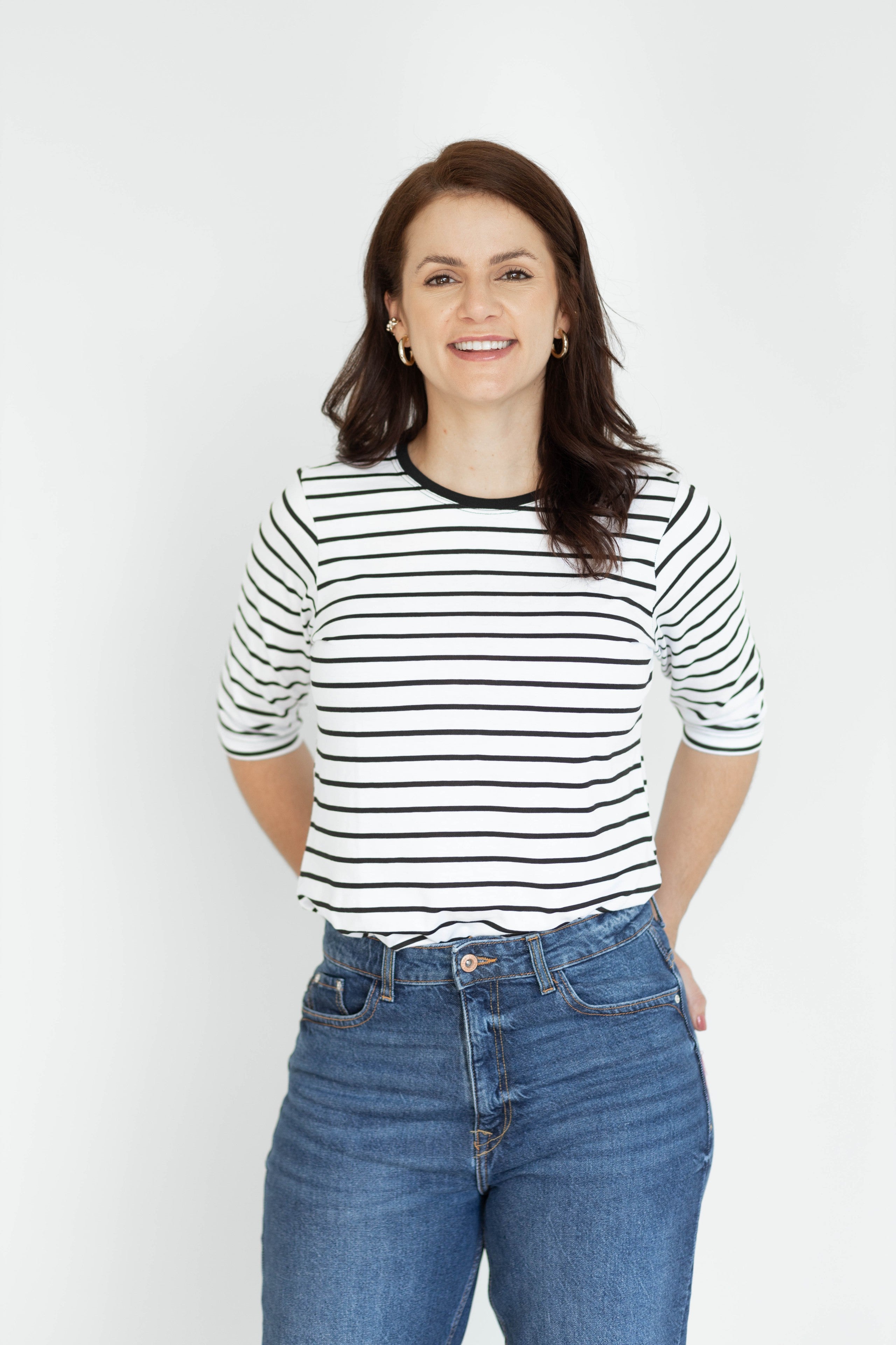 Camiseta Feminina Manga 3/4 Gola Redonda - Listrada