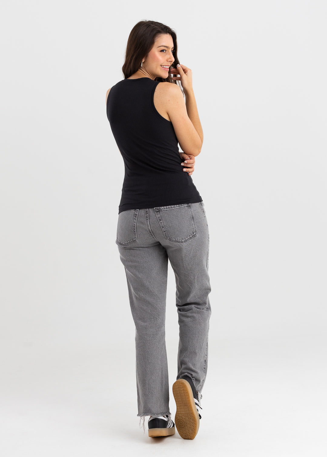 Regata Canelada Gola U Zoe - Preta