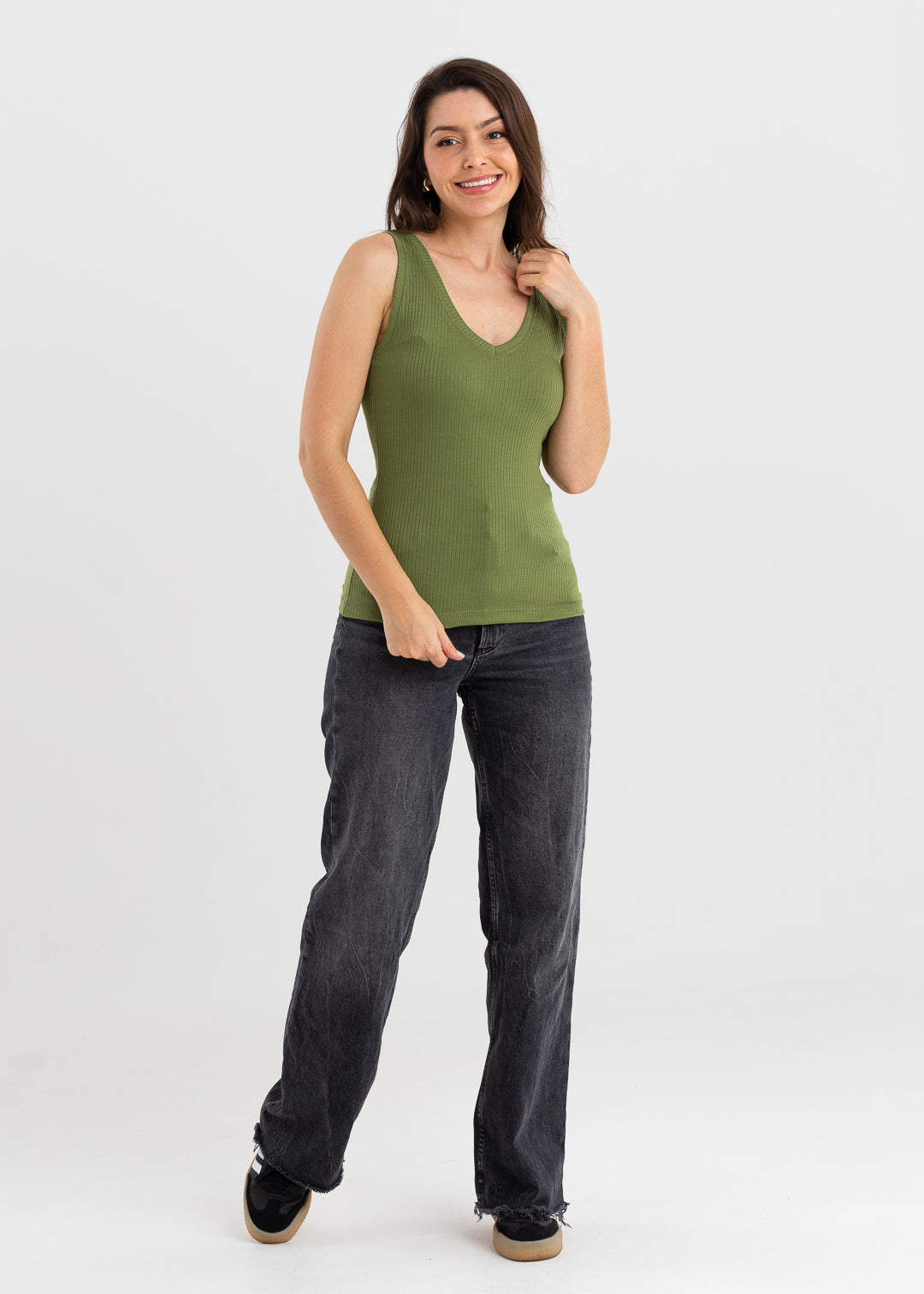 Regata Canelada Gola V Ana - Verde