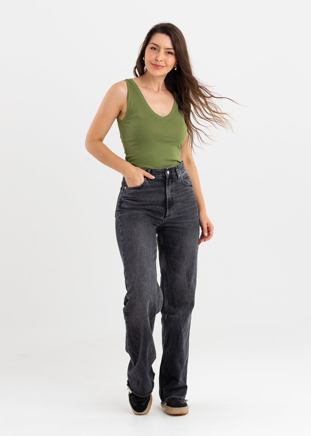 Regata Canelada Gola V Ana - Verde