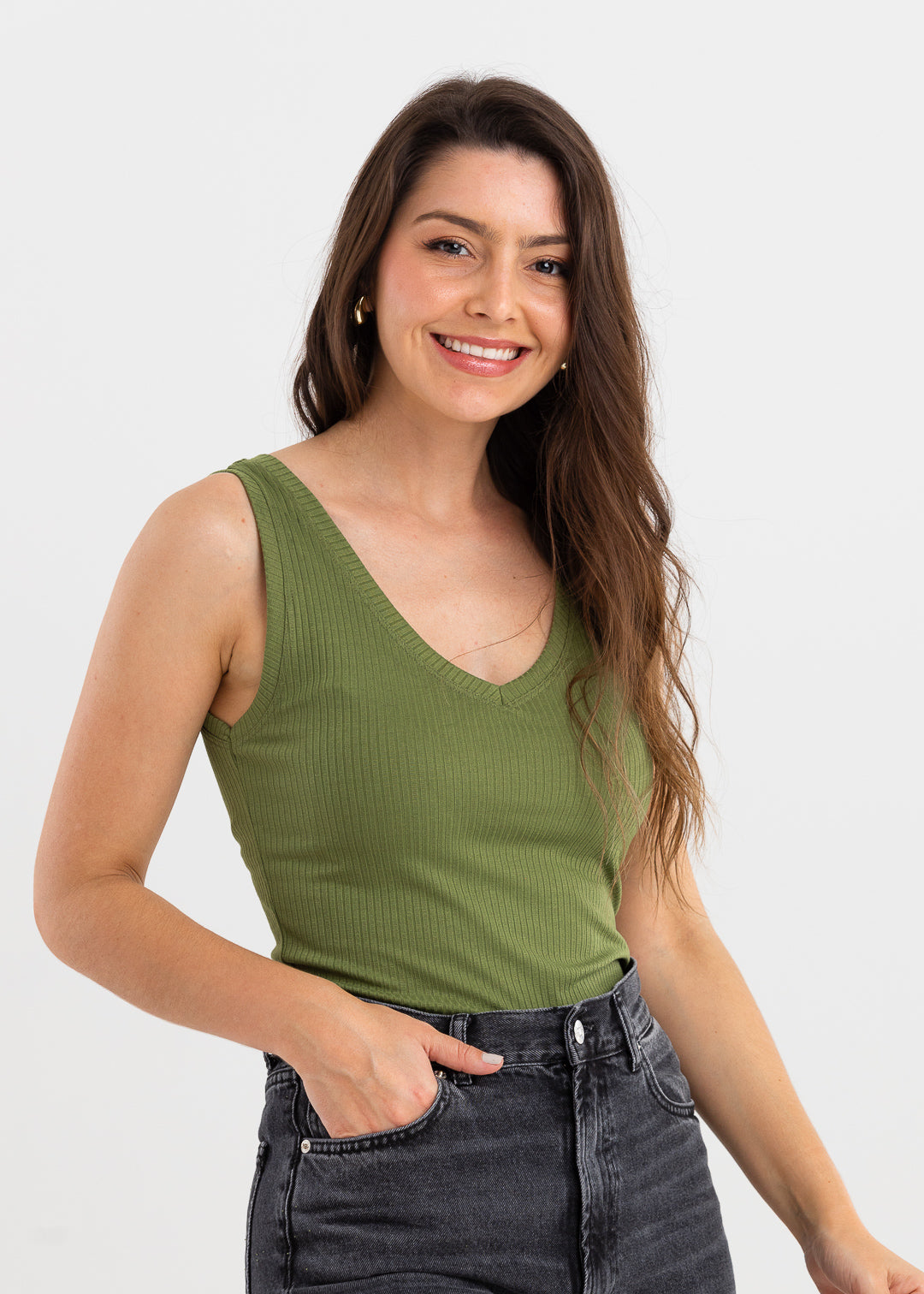 Regata Canelada Gola V Ana - Verde