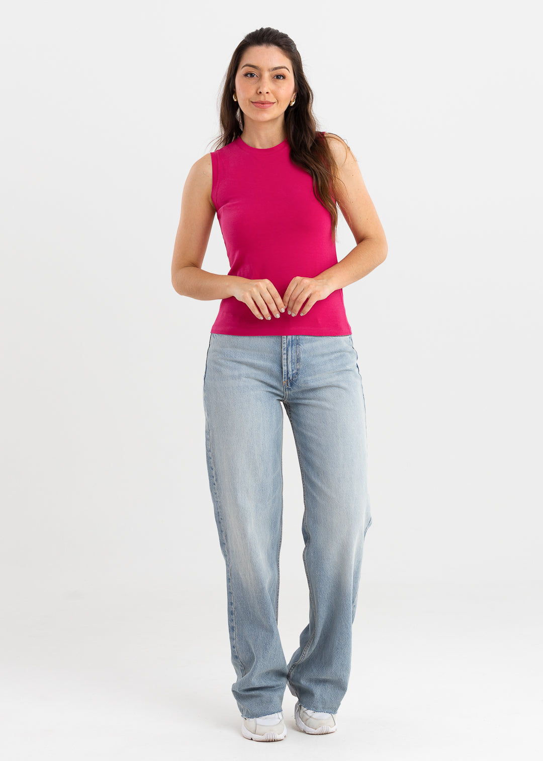 Regata Básica Malha com Elastano Maia - Rosa