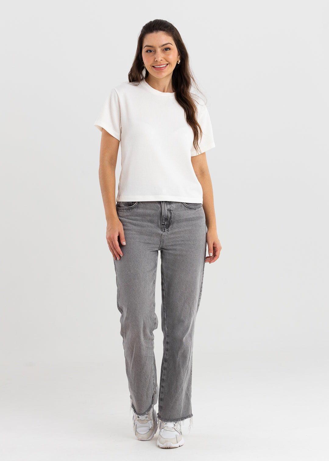 Camiseta de Malha Trabalhada - Off White