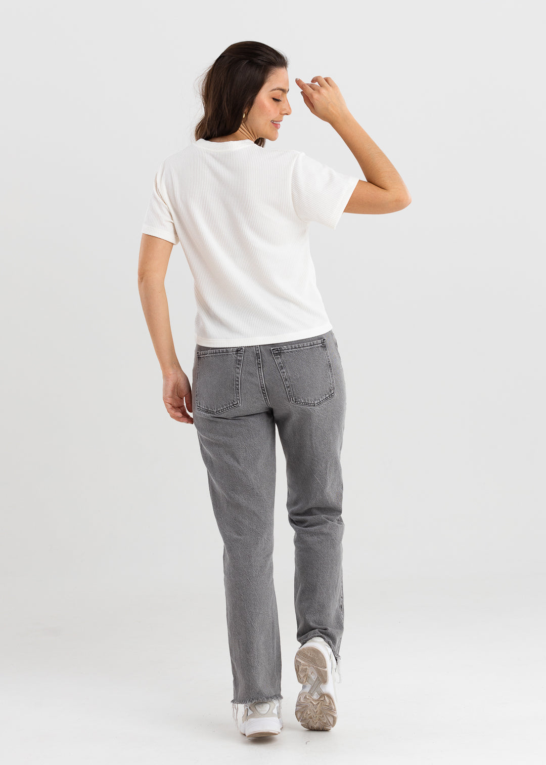 Camiseta de Malha Trabalhada - Off White