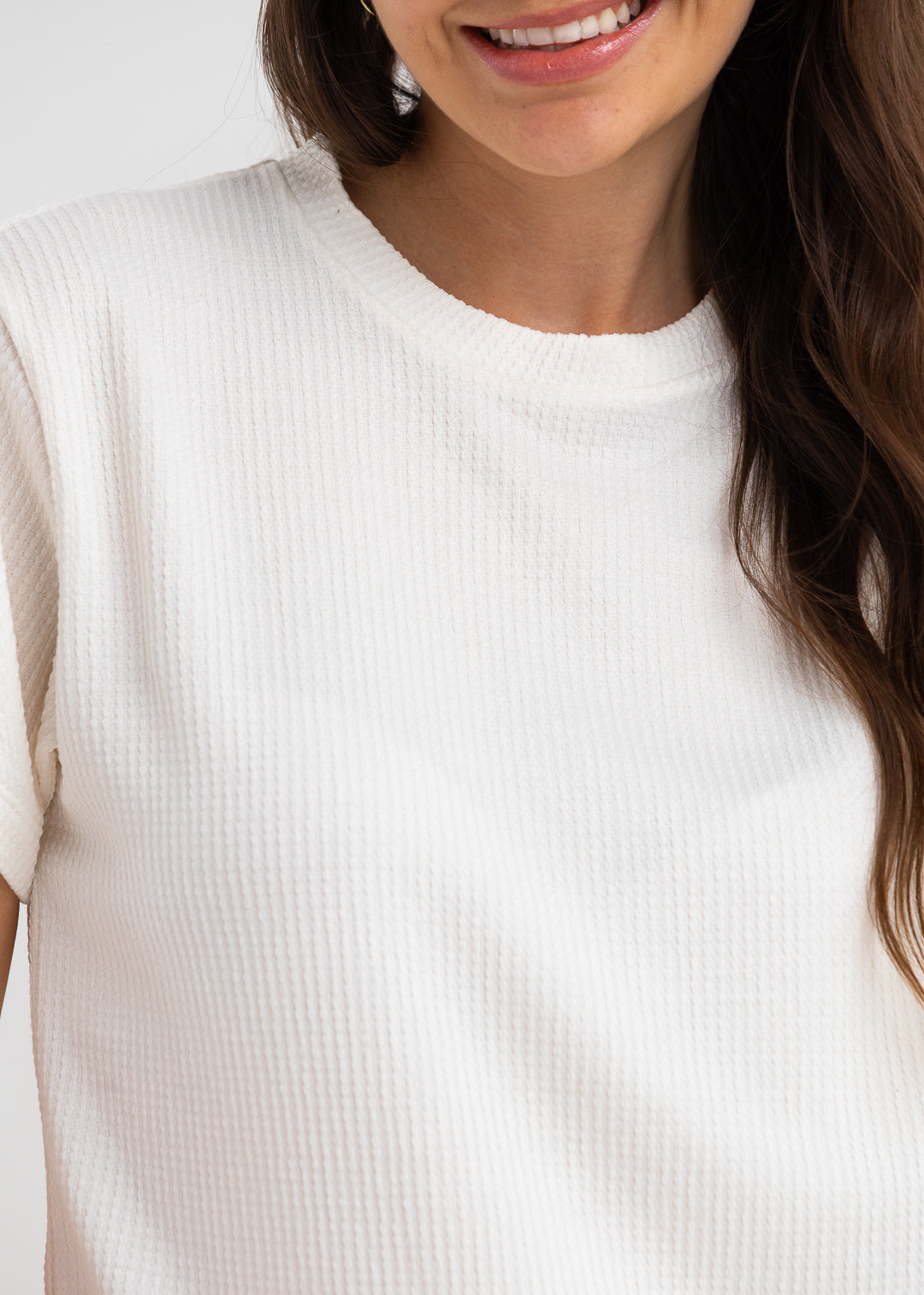 Camiseta de Malha Trabalhada - Off White