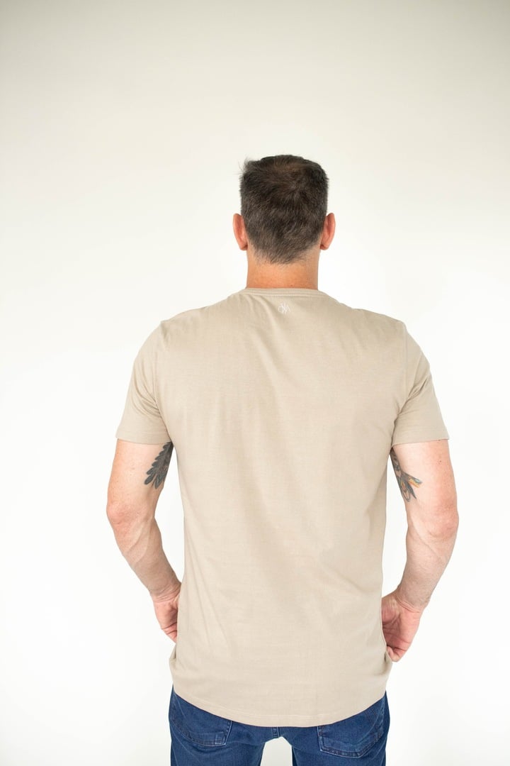 Camiseta Básica Masculina Malha Pima -Nude