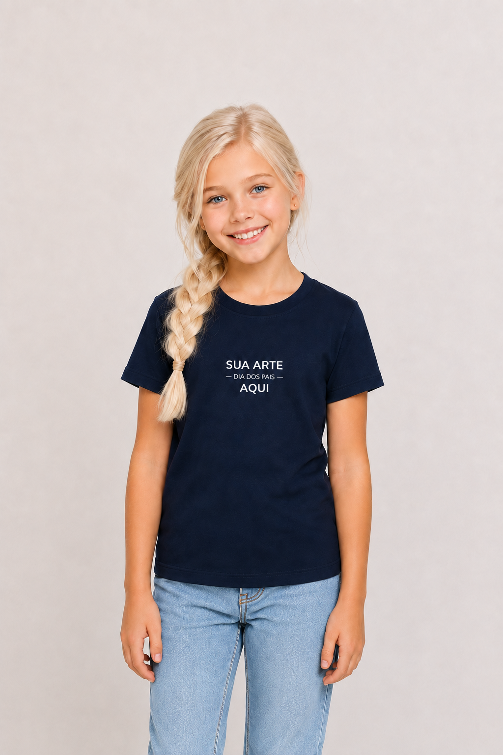 Personalize sua Camiseta Kids Unissex - Azul Marinho