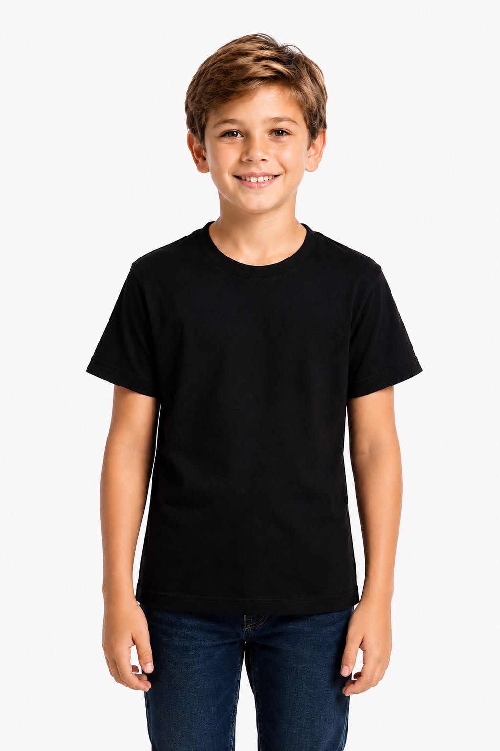Camiseta Kids Básica Lisa Unissex - Preta