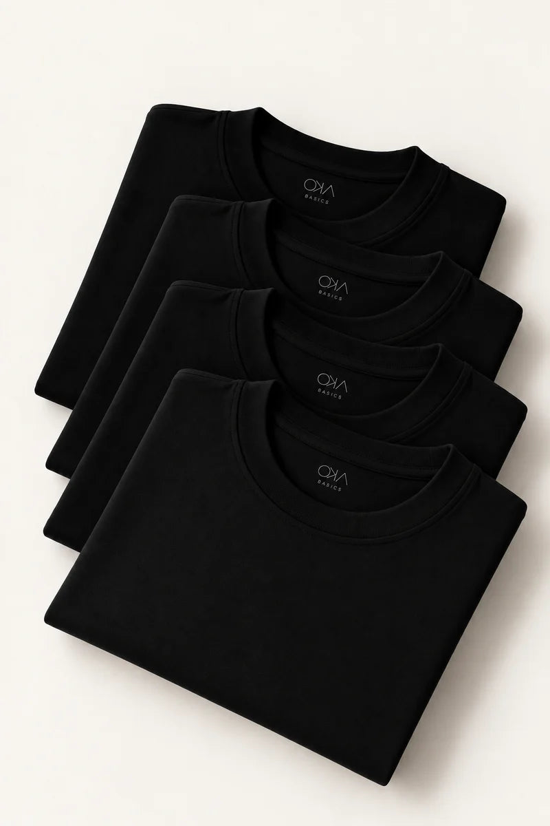 Kit 4 Camisetas Básicas Masculinas Malha Premium Gola Redonda - 20% OFF