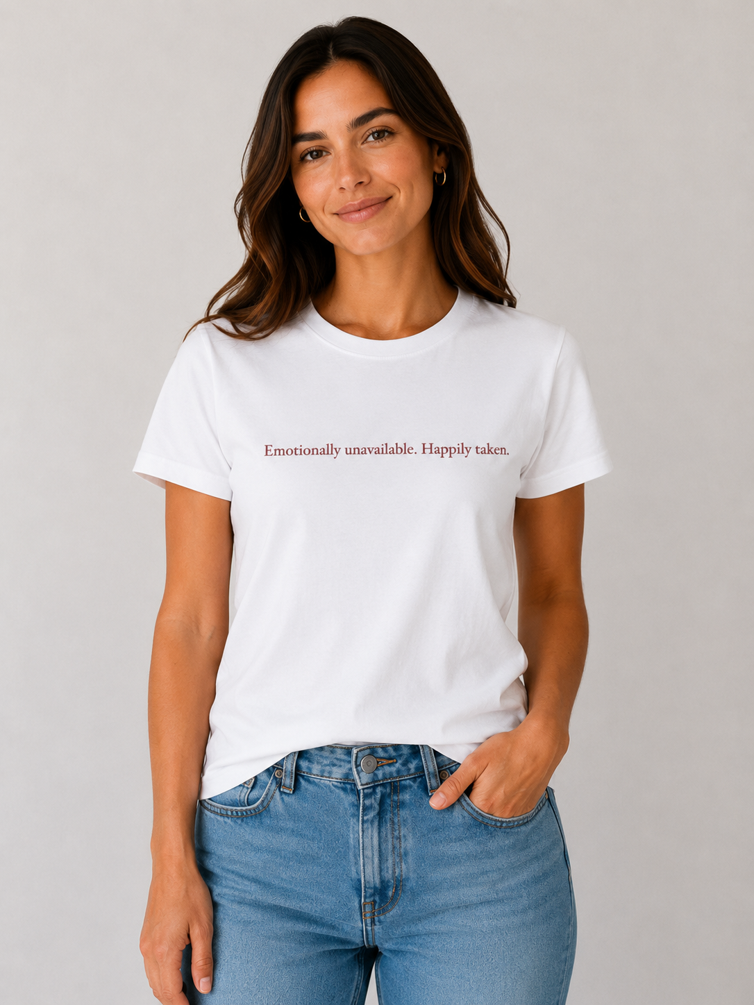 Camiseta Feminina Dia dos Namorados — Emotionally Unavailable - Centro