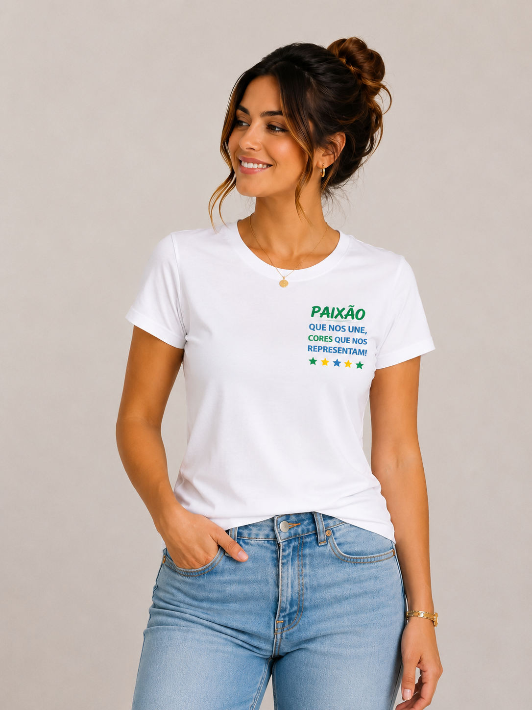 Camiseta Feminina Copa 2026 — Paixão Brasil
