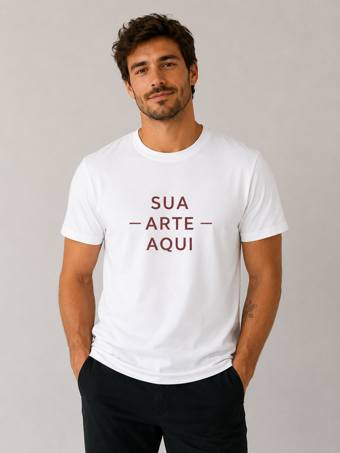 Camiseta Masculina — Personalize a Sua - ESTAMPA NO CENTRO