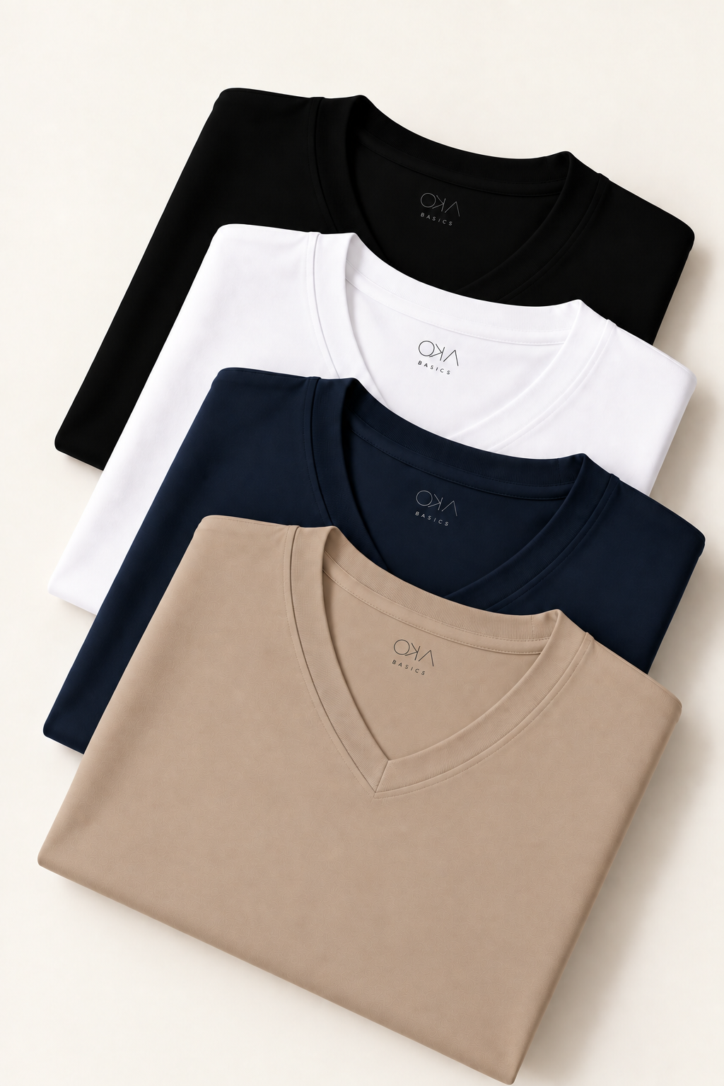 Kit 4 Camisetas Básicas Femininas Malha Premium Gola V - 20% OFF