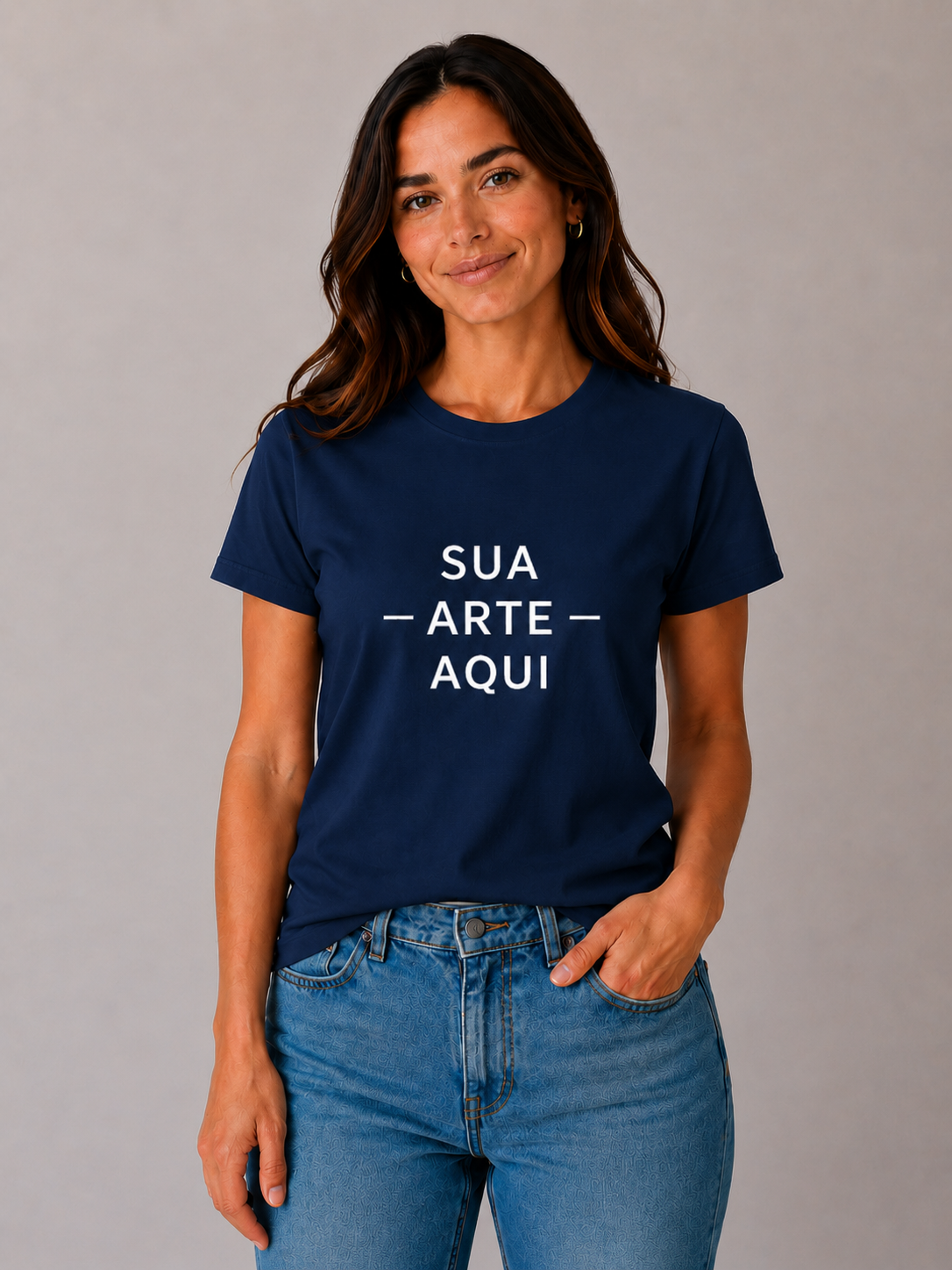 Camiseta Feminina — Personalize a Sua - ESTAMPA NO CENTRO