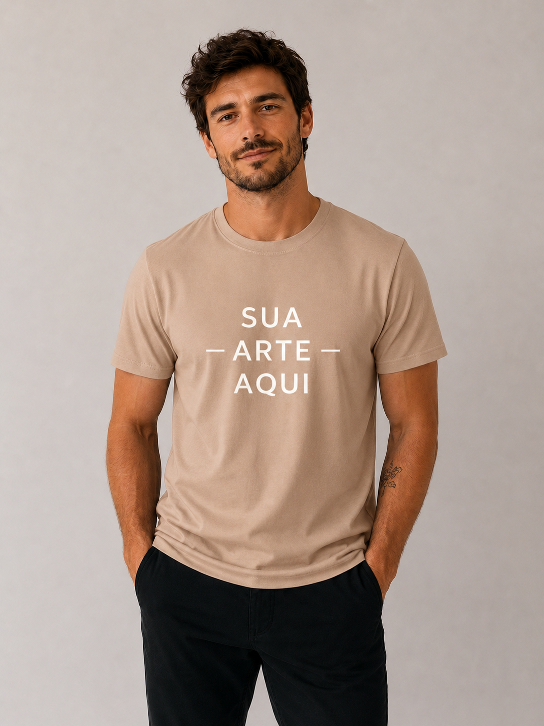 Camiseta Masculina — Personalize a Sua - ESTAMPA NO CENTRO