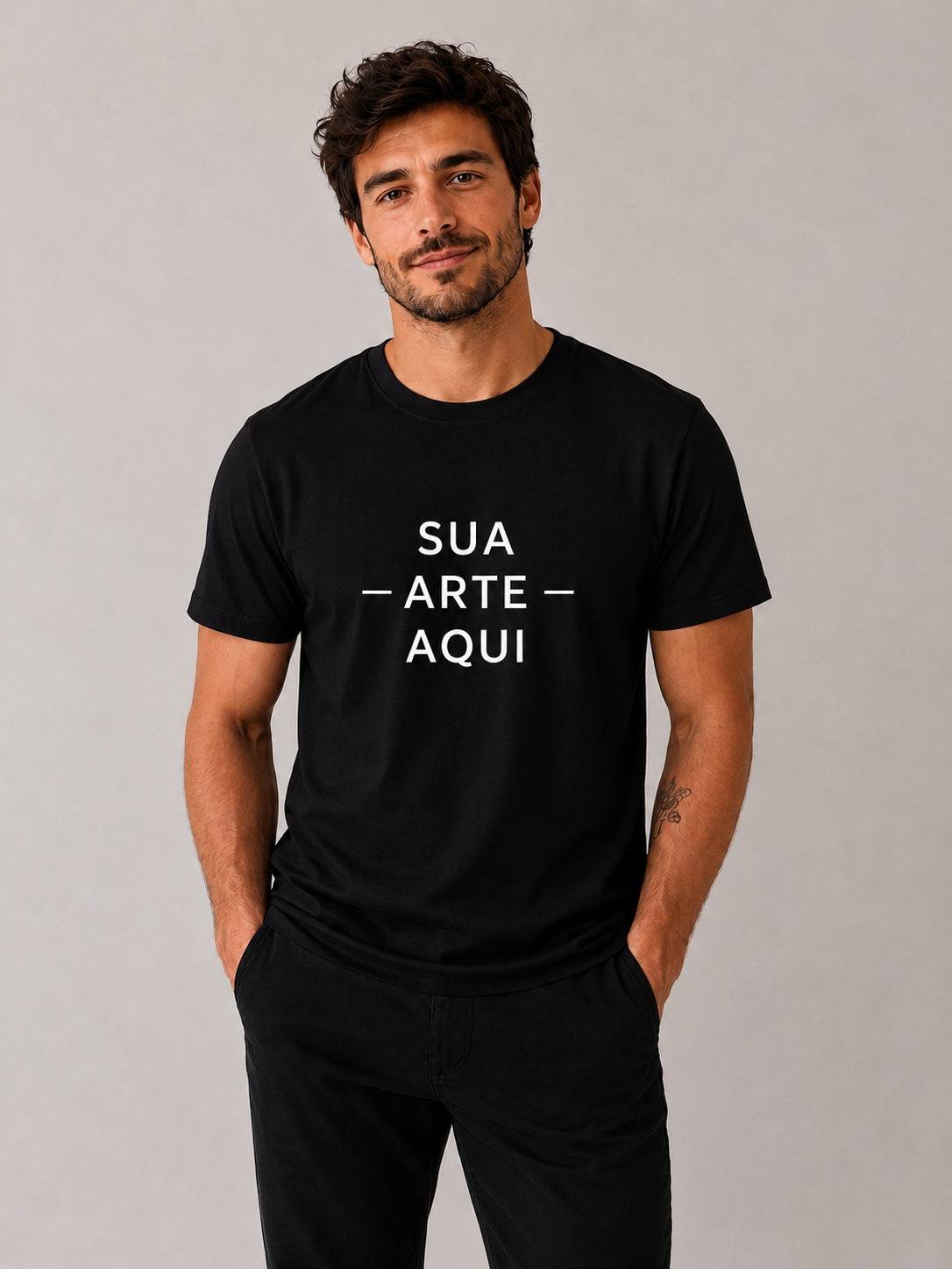 Camiseta Masculina — Personalize a Sua - ESTAMPA NO CENTRO
