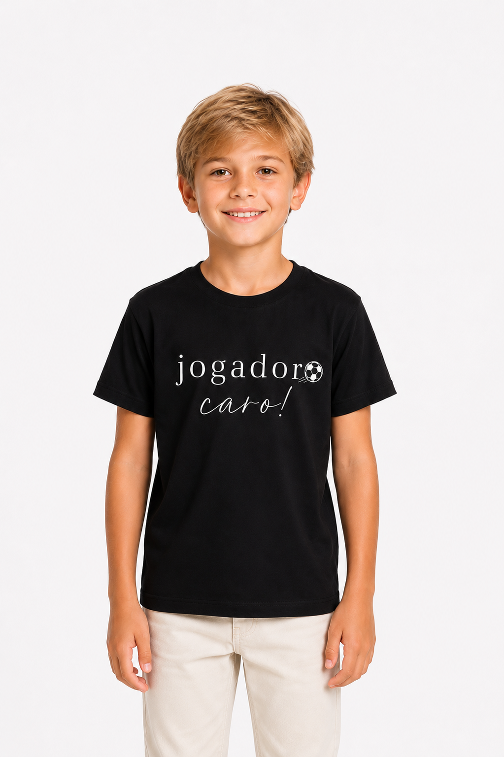 Camiseta Kids Jogador Caro Preta