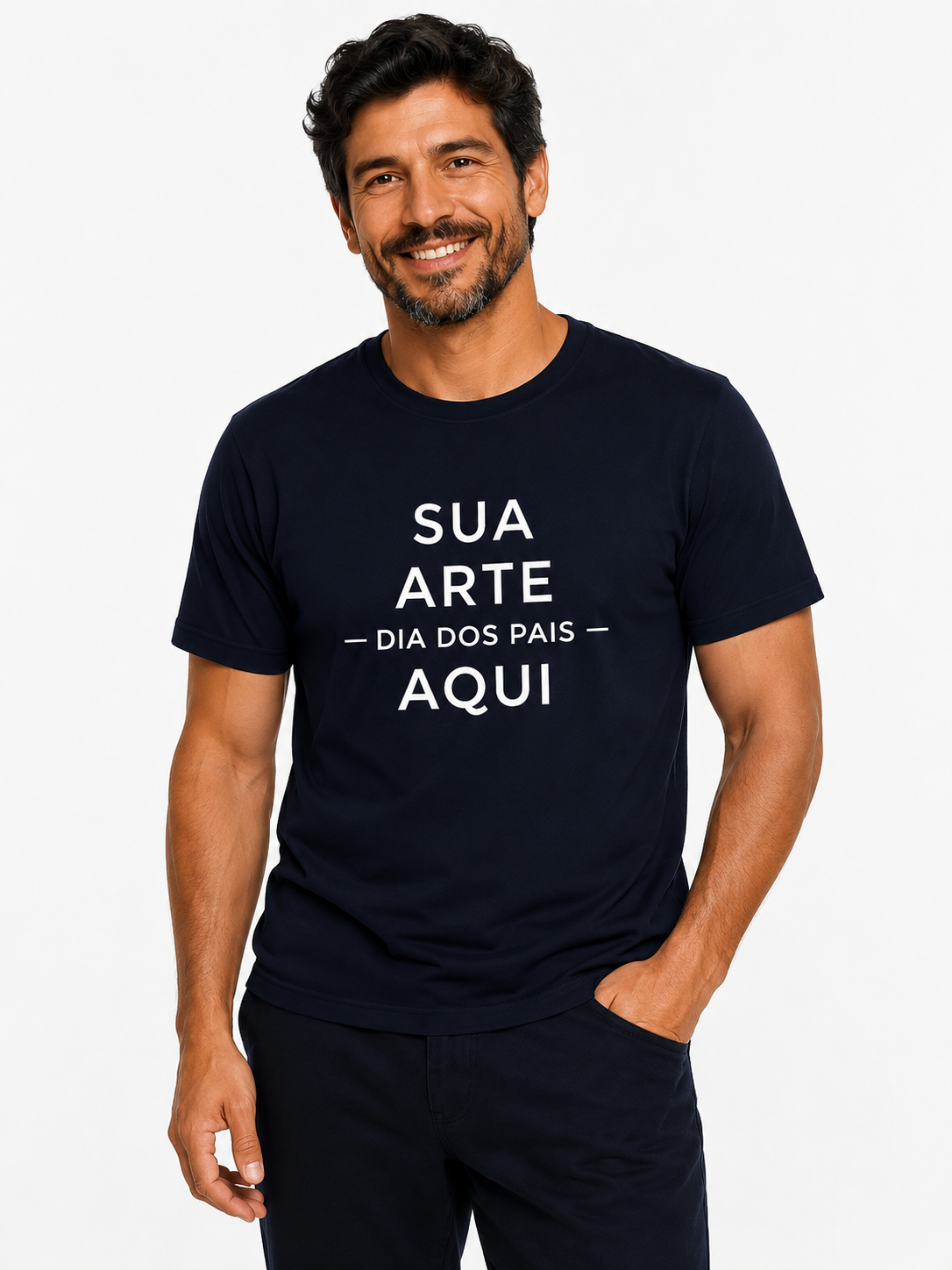 Personalize sua Camiseta Pai Azul Marinho