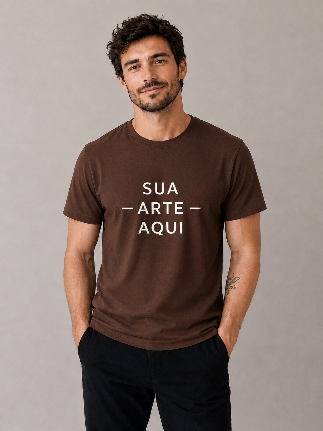 Camiseta Masculina — Personalize a Sua - ESTAMPA NO CENTRO