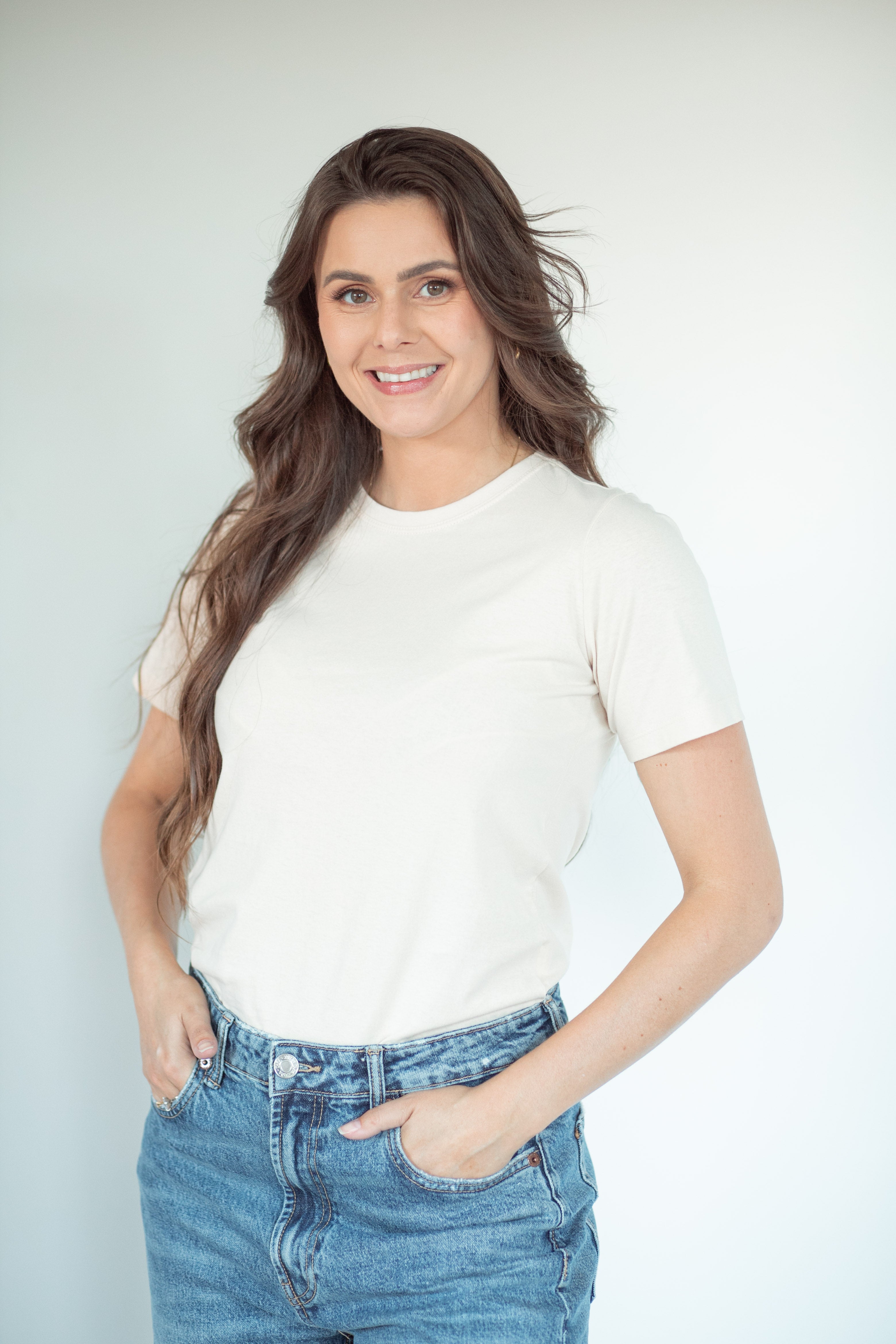 Camiseta Básica Gola U Feminina - Nude