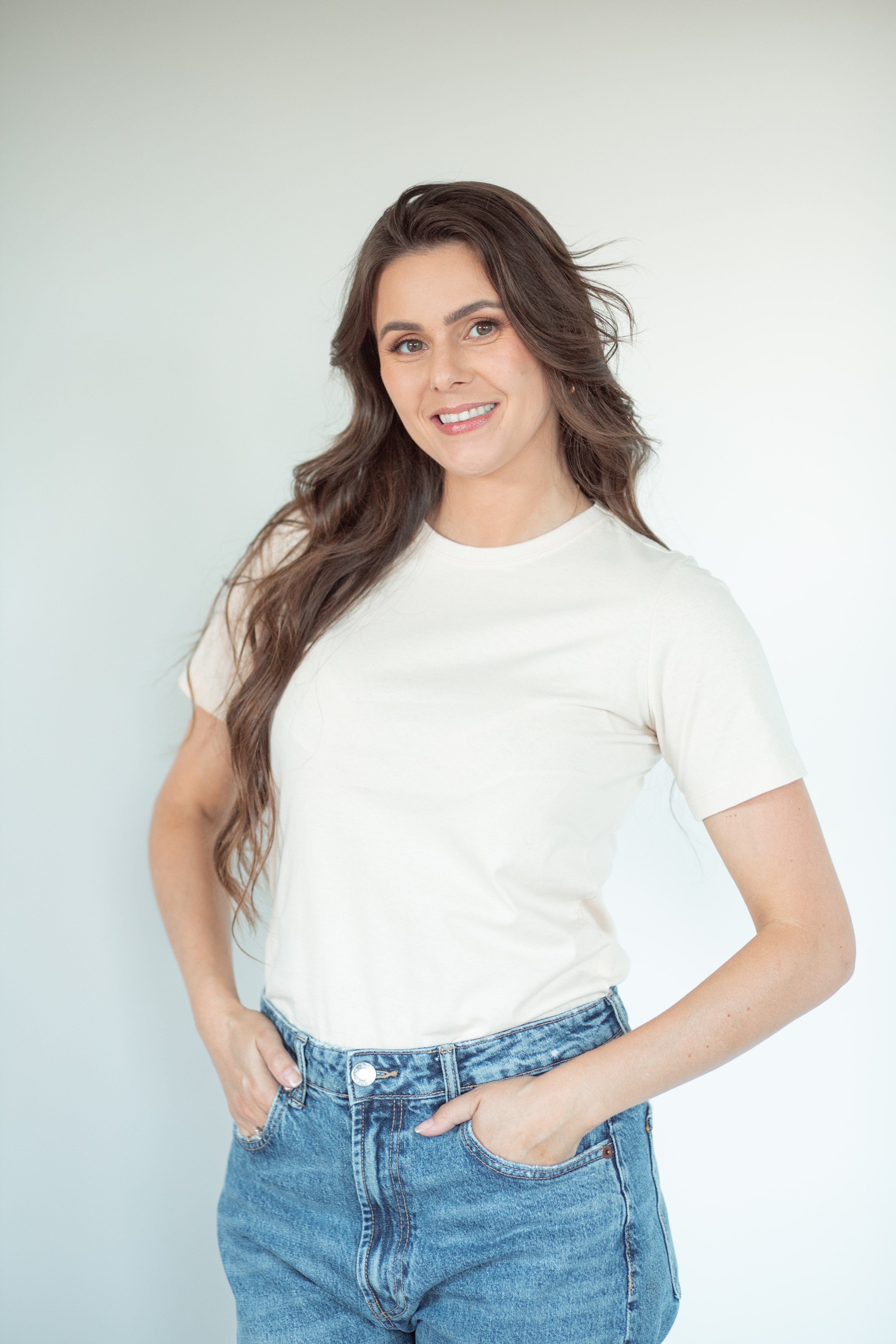 Camiseta Básica Gola U Feminina - Nude