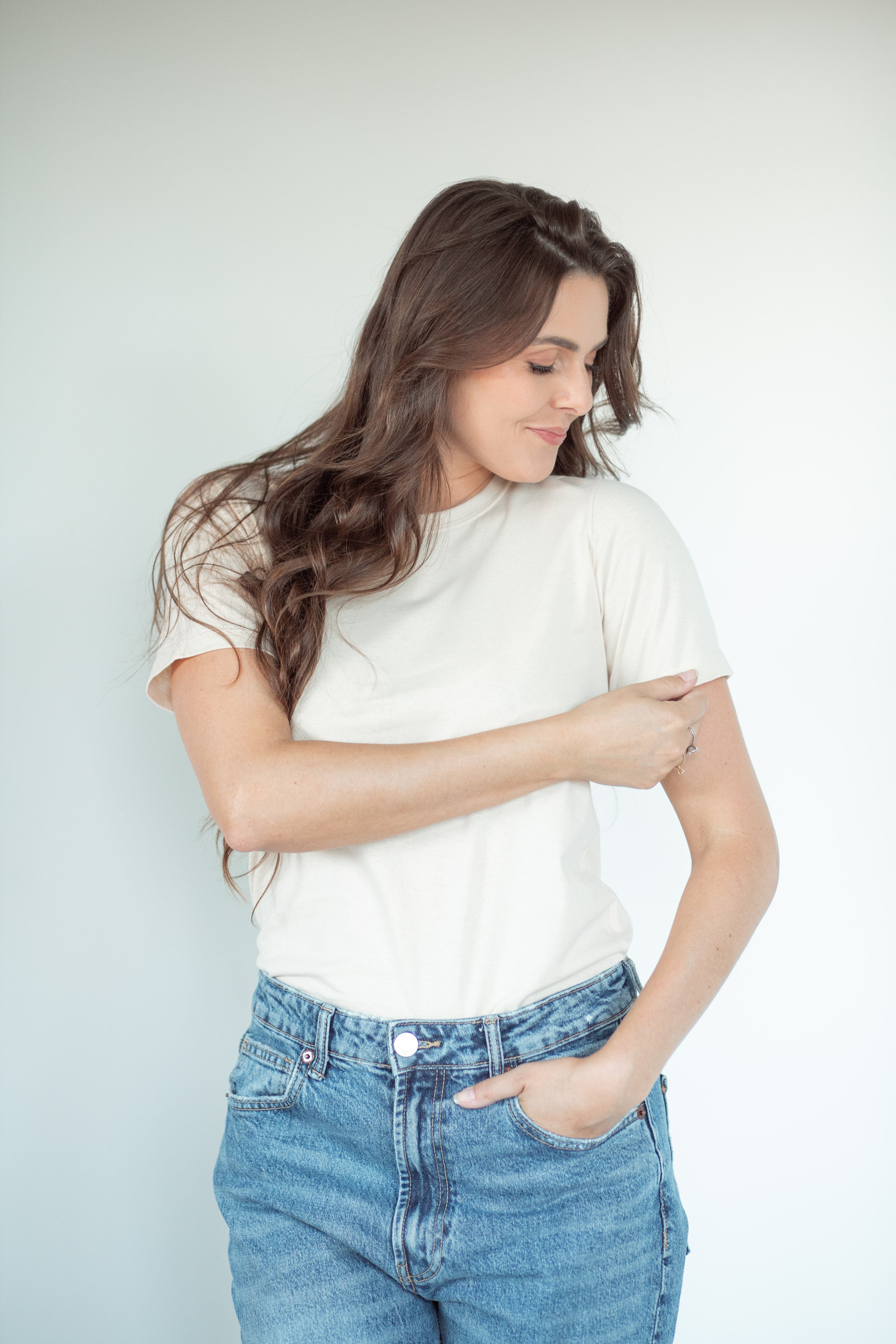Camiseta Básica Gola U Feminina - Nude