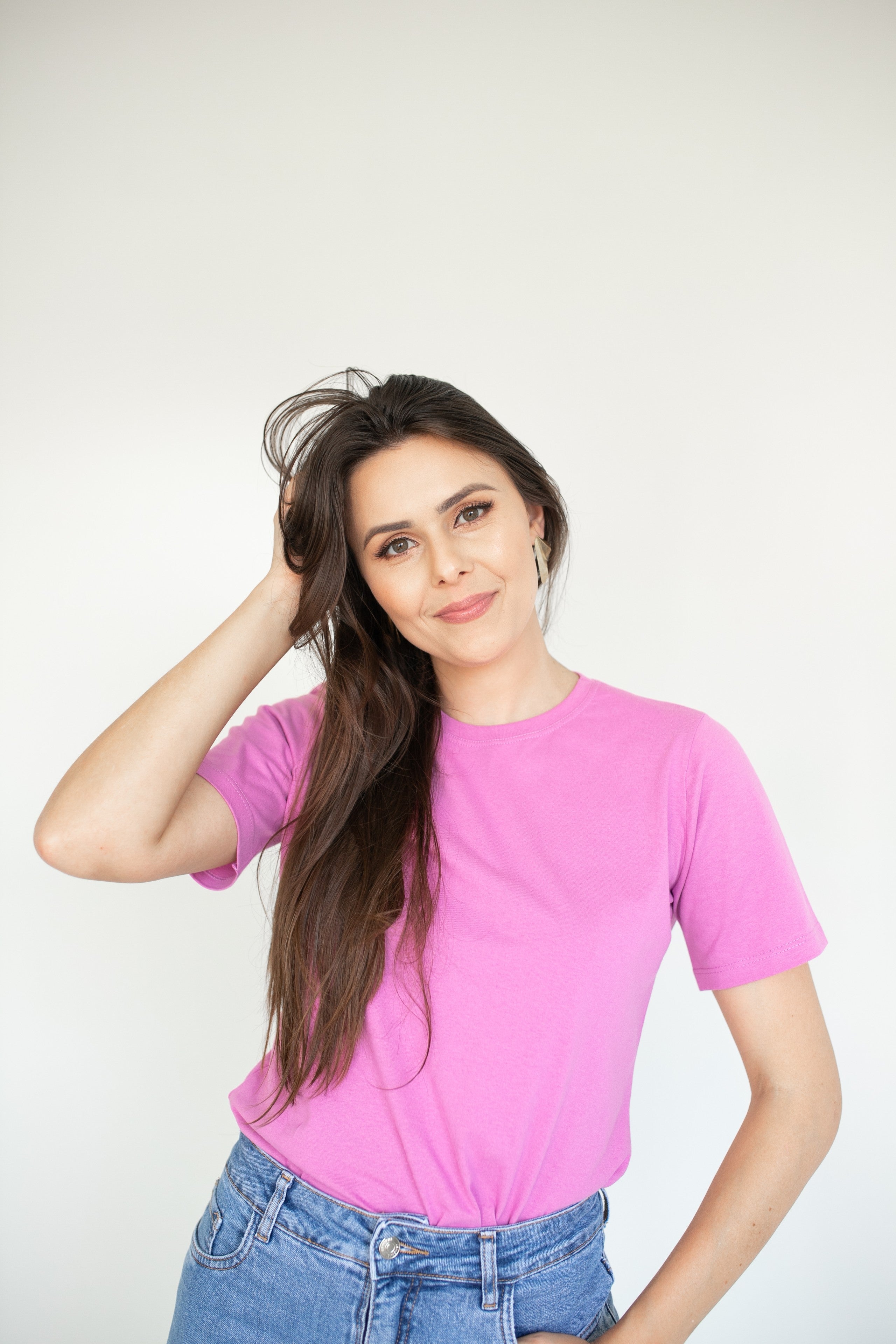 Camiseta Básica Gola U Feminina - Rosa Paris