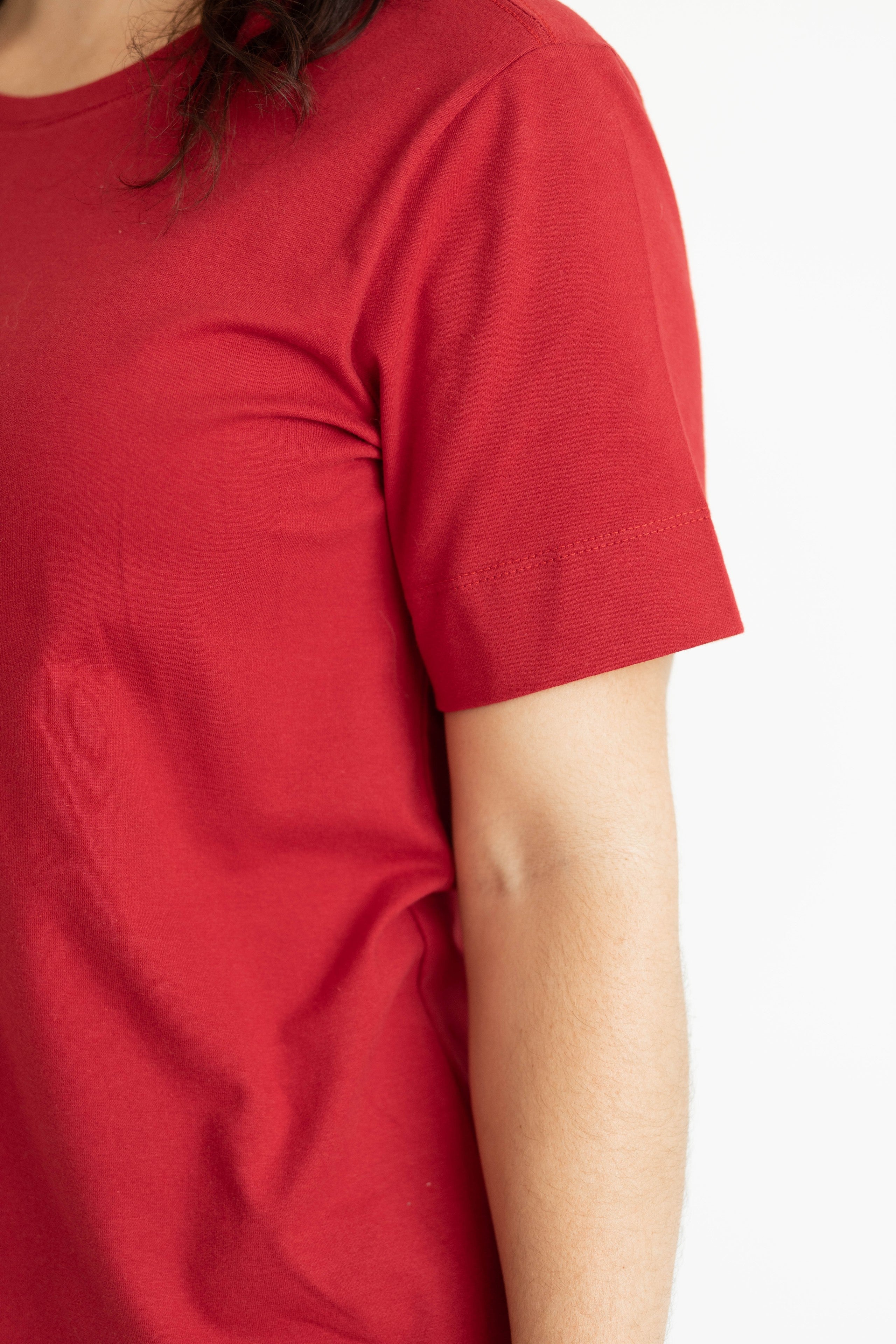 Básica Feminina Malha com Elastano Zaia - Vermelho