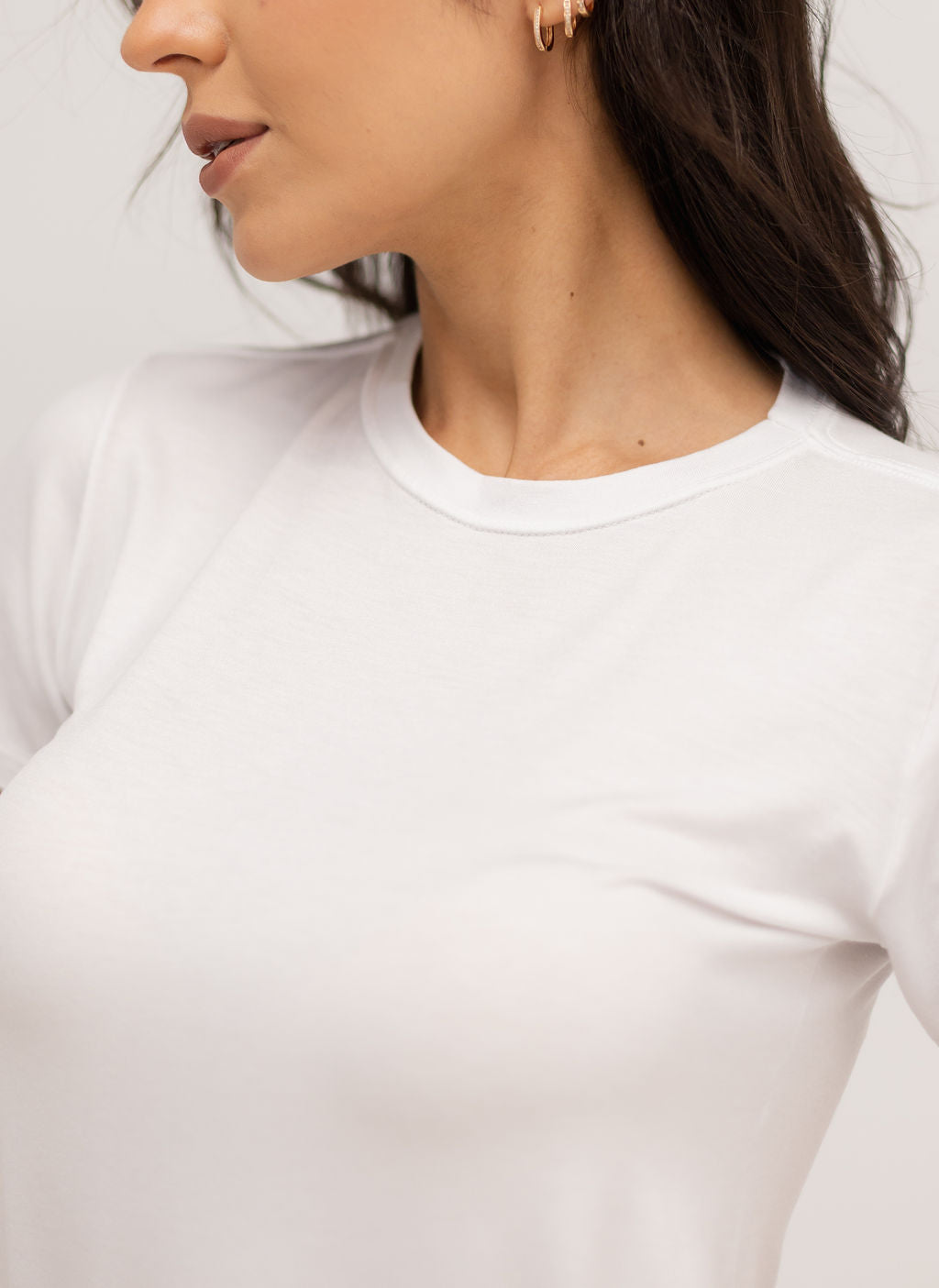 Camiseta Básica Feminina Modal - BRANCA