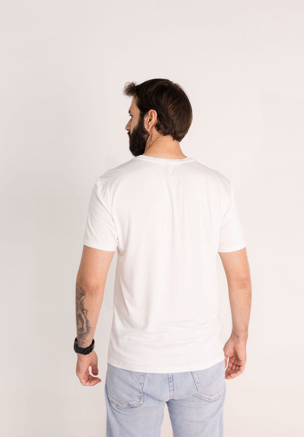 Camiseta Básica Masculina Modal - BRANCO