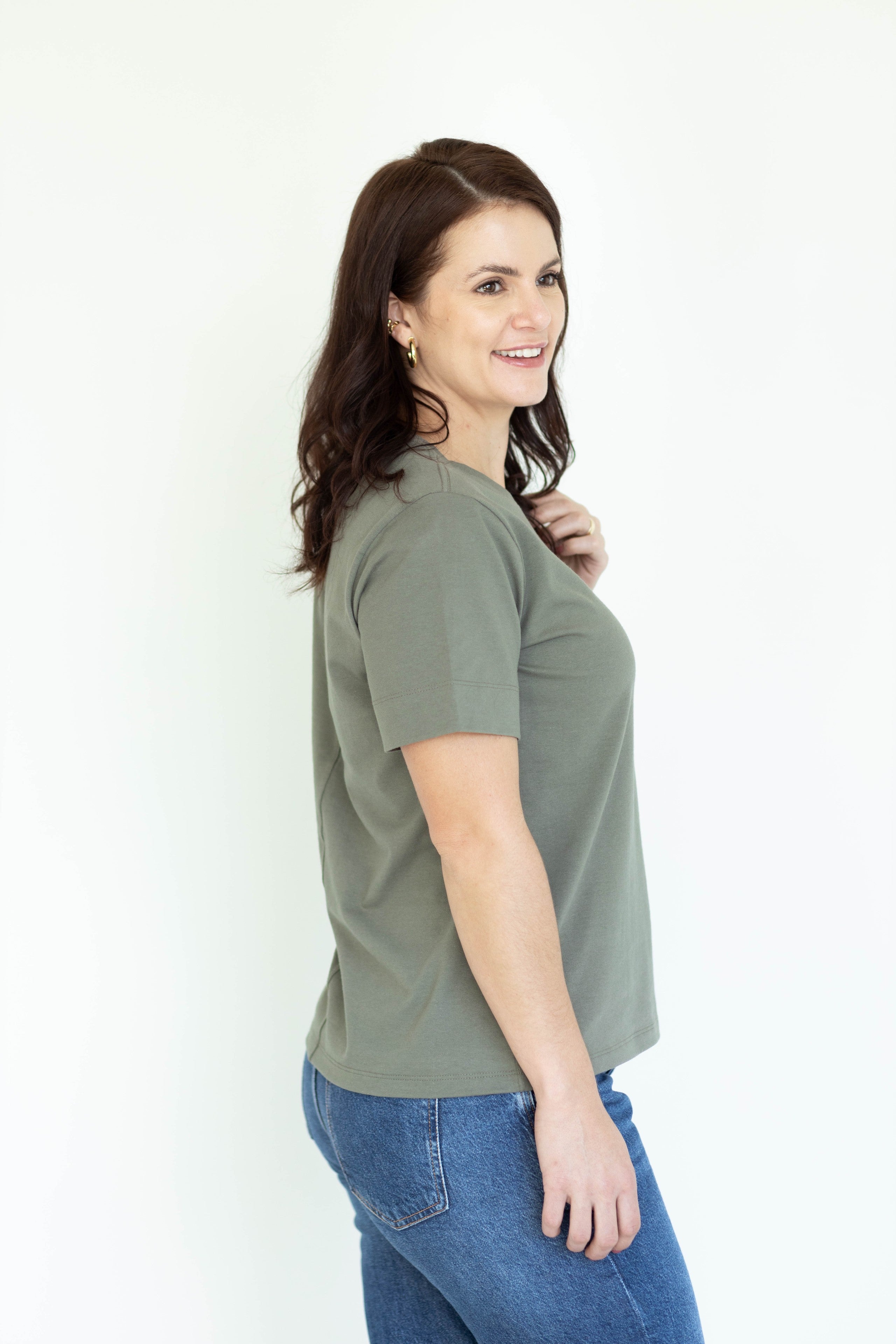 Básica Feminina Malha com Elastano Zaia - Verde