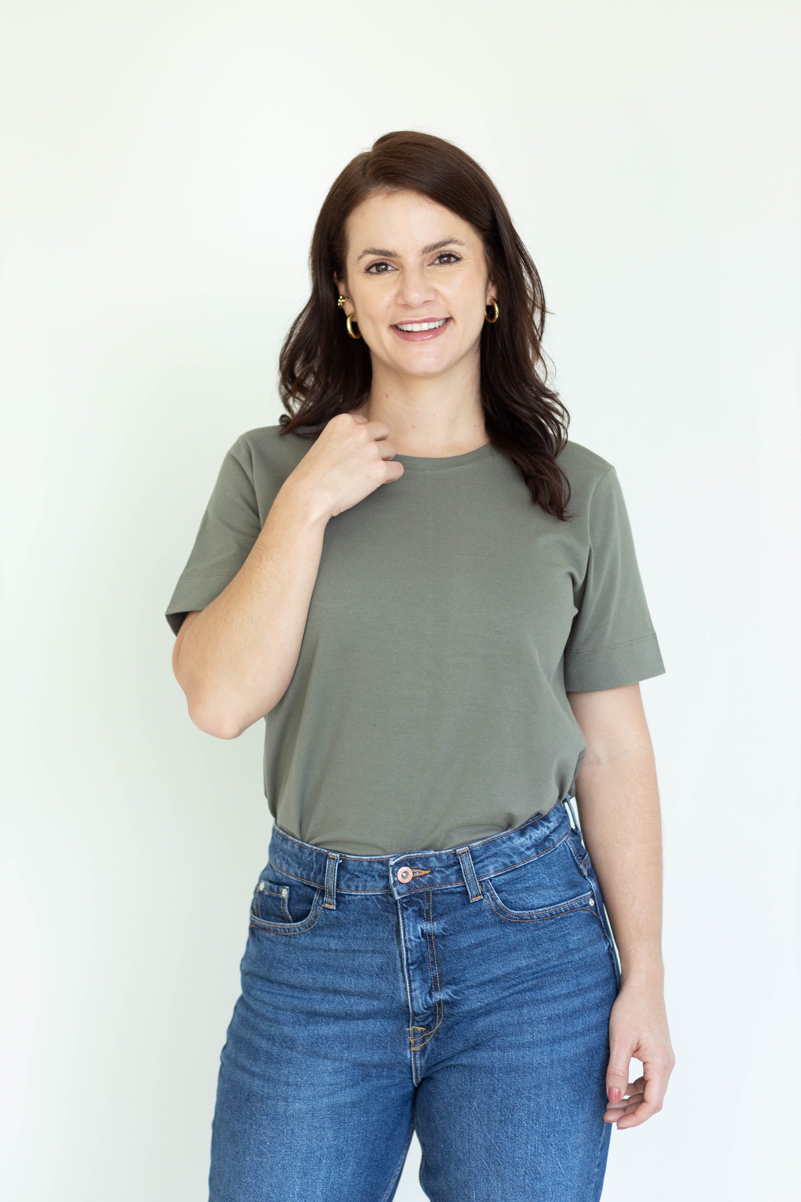 Básica Feminina Malha com Elastano Zaia - Verde