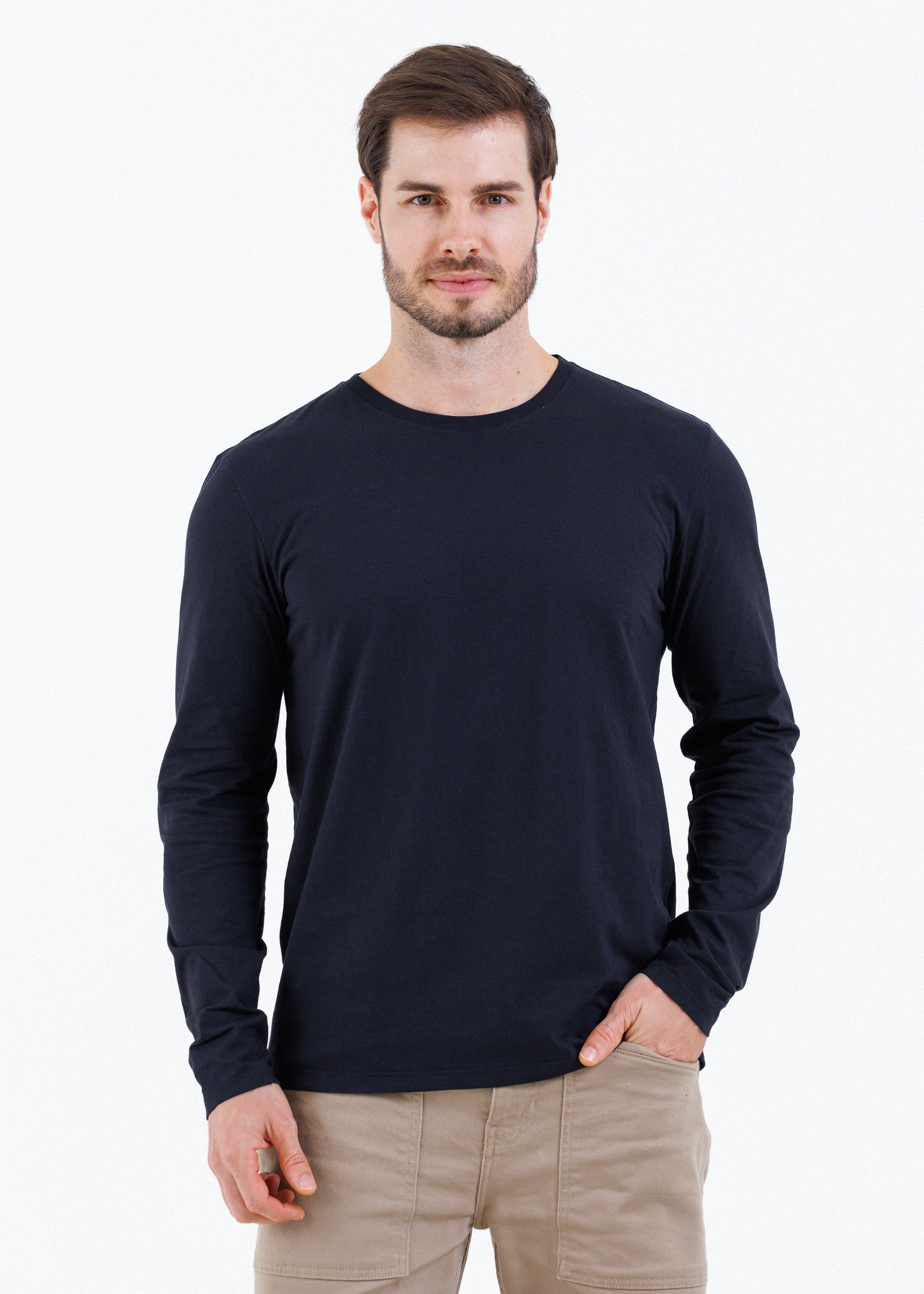 Camiseta Básica Masculina Manga Longa - Preta