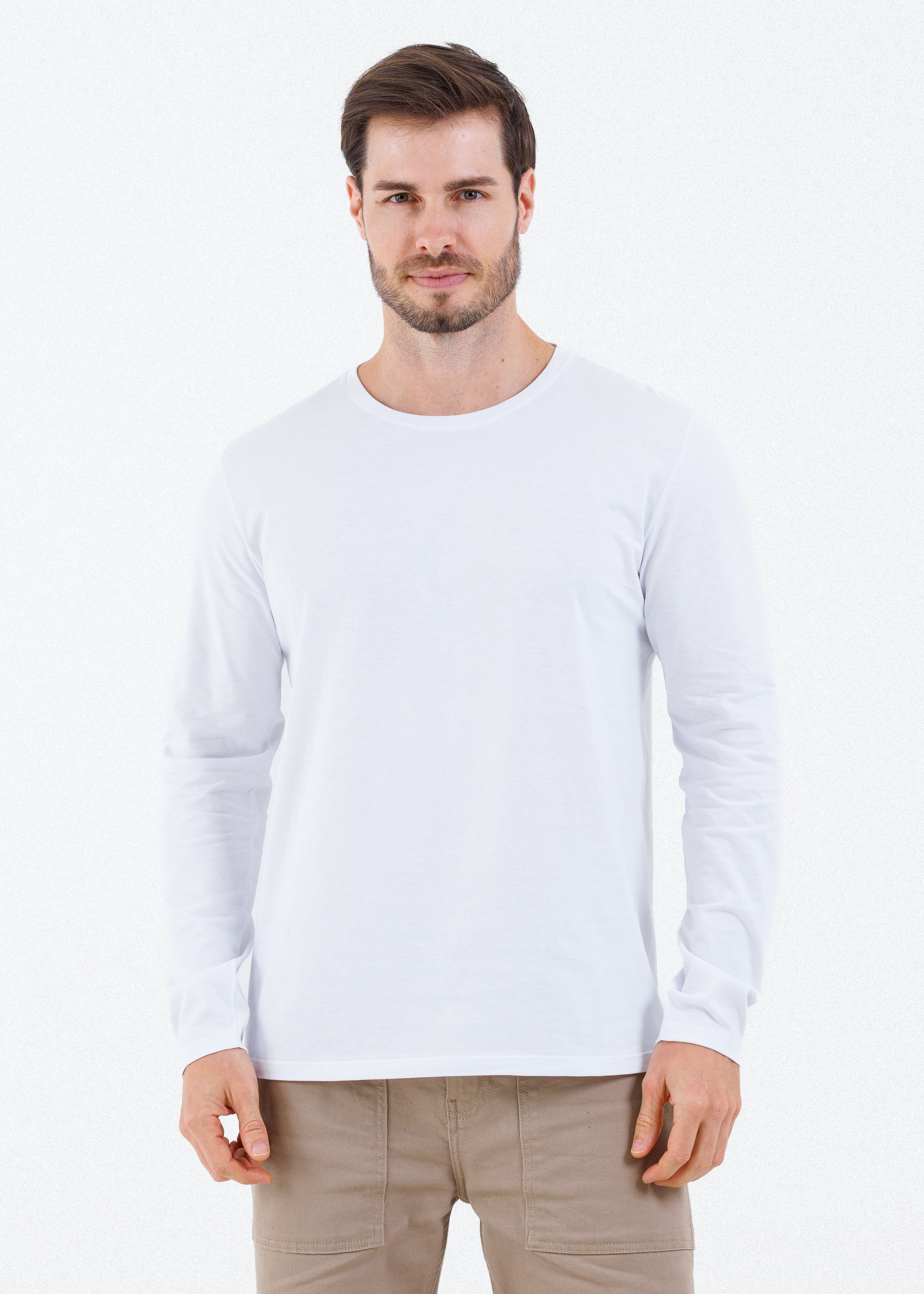 Camiseta Básica Masculina Manga Longa - Branca