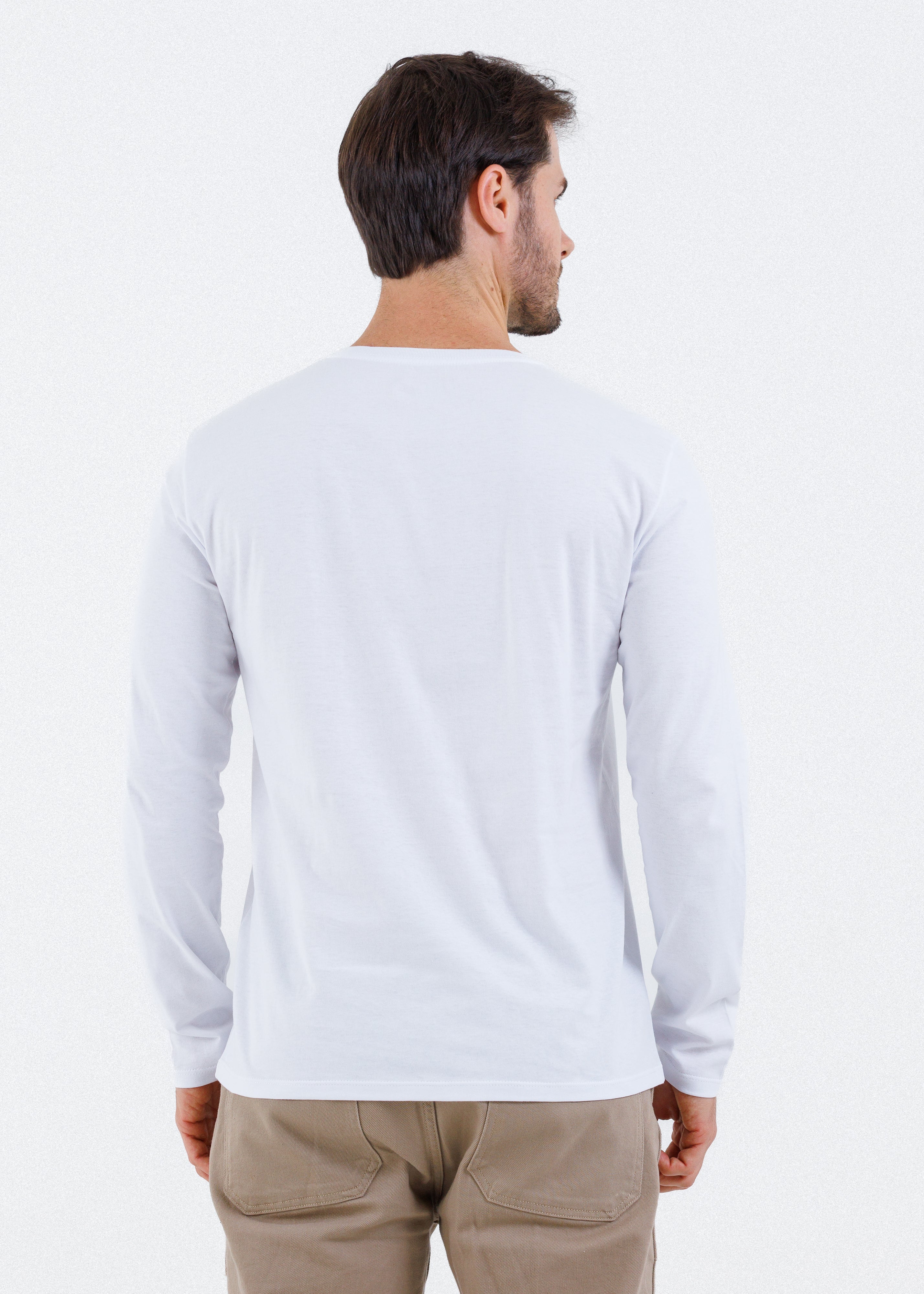 Camiseta Básica Masculina Manga Longa - Branca
