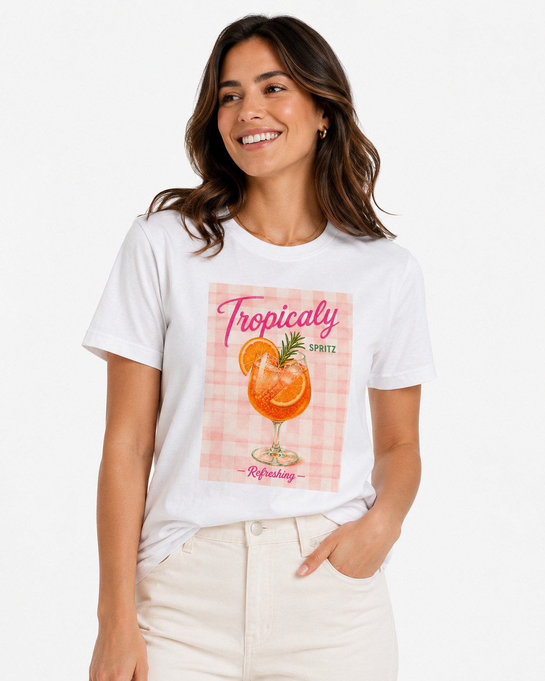 Camiseta Básica Manga Curta Branca Tropically