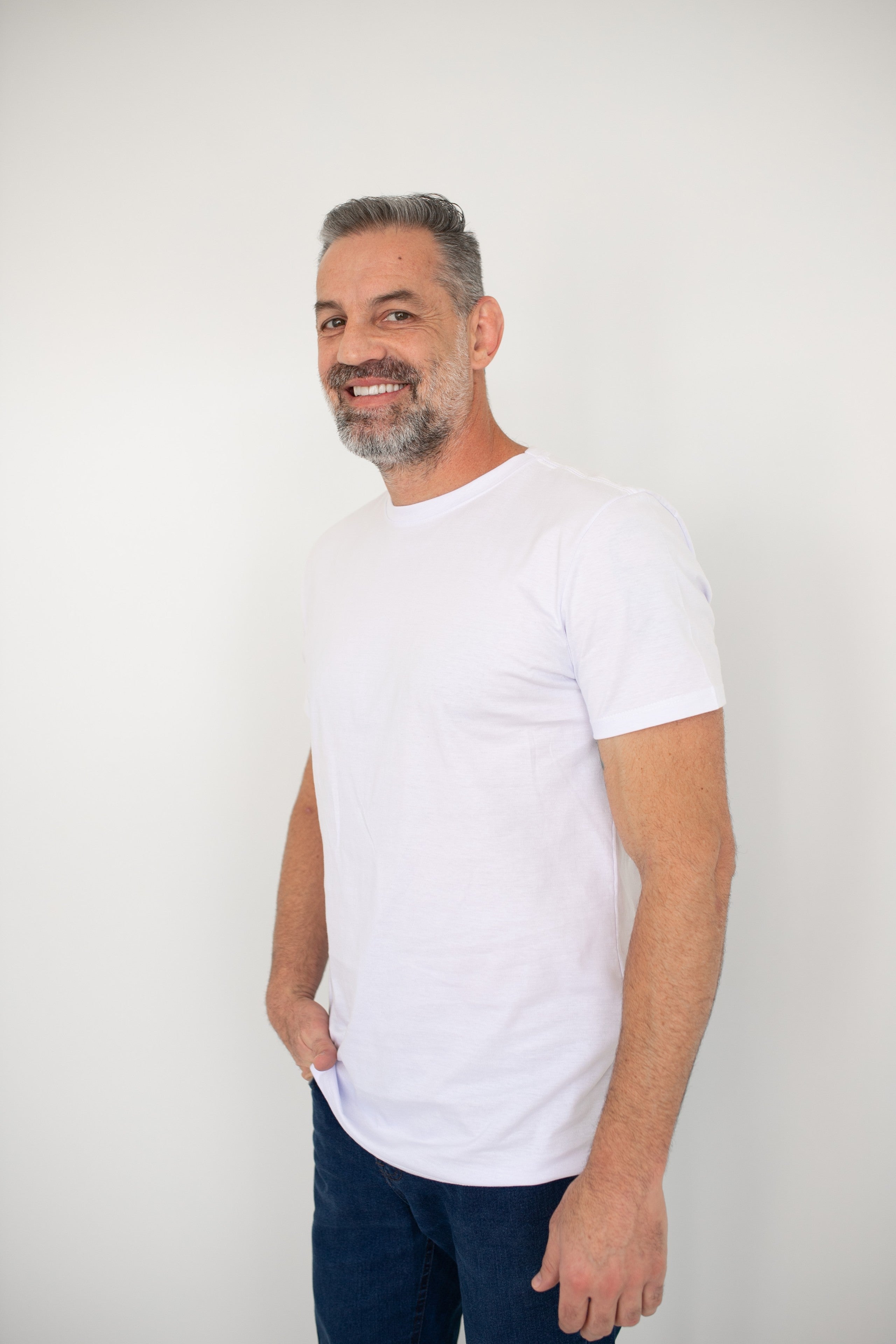 Camiseta Básica Masculina Pima - Branca