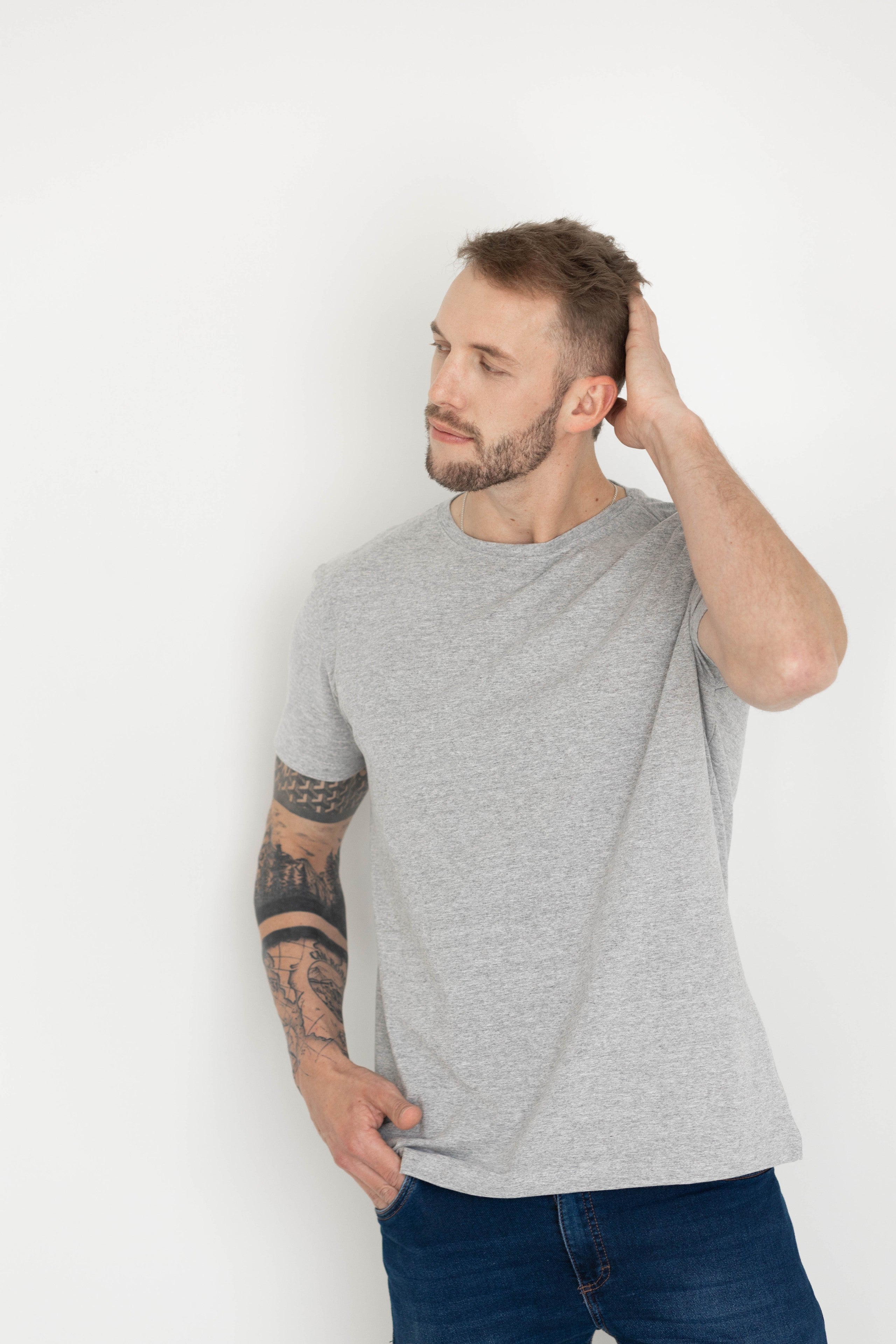 Camiseta Básica Masculina - Mescla