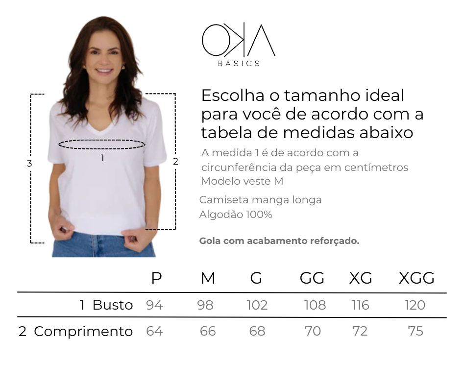 Camiseta Gola V Feminina Algodão Pima - AZUL MARINHO