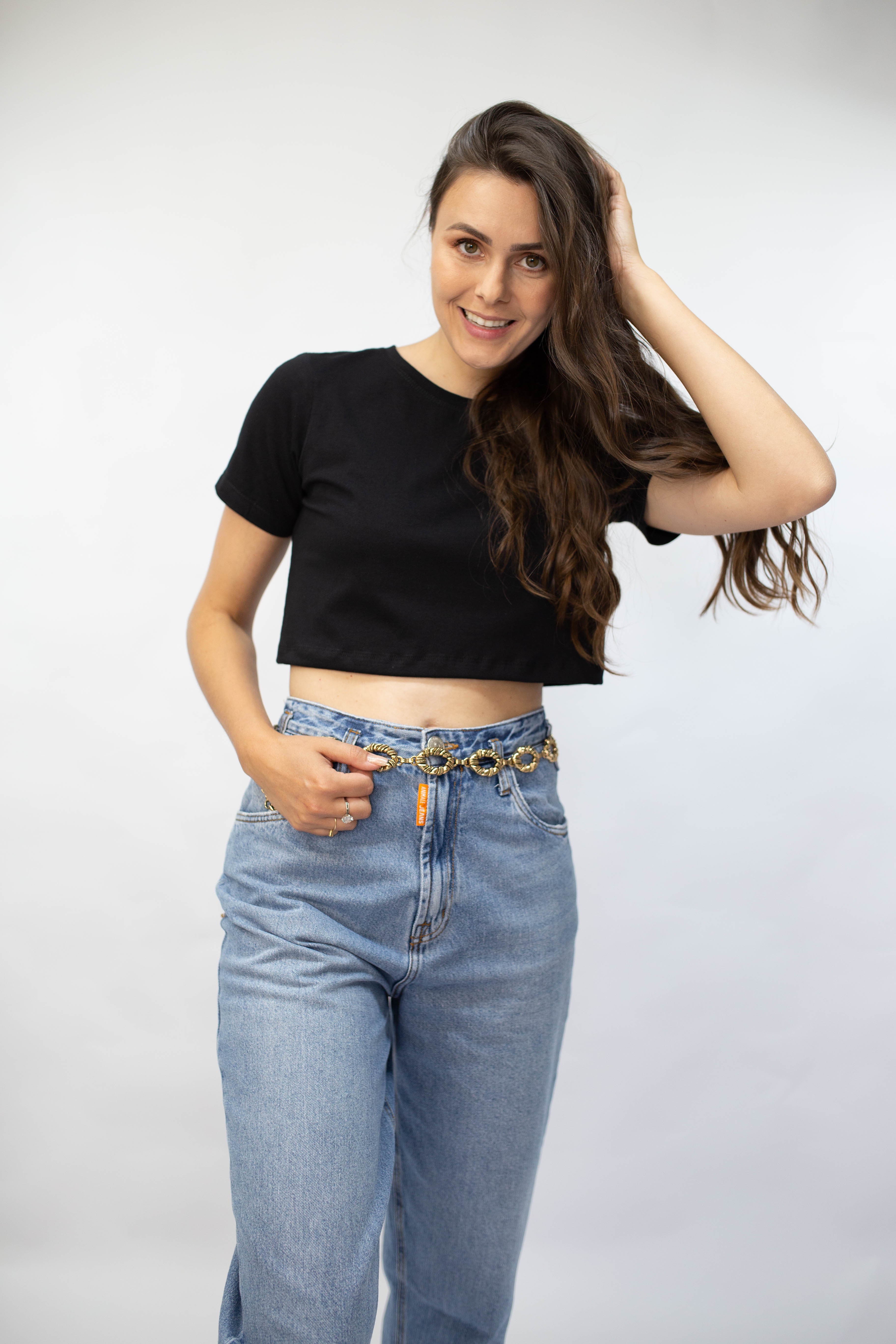 Cropped Gola U - Preto