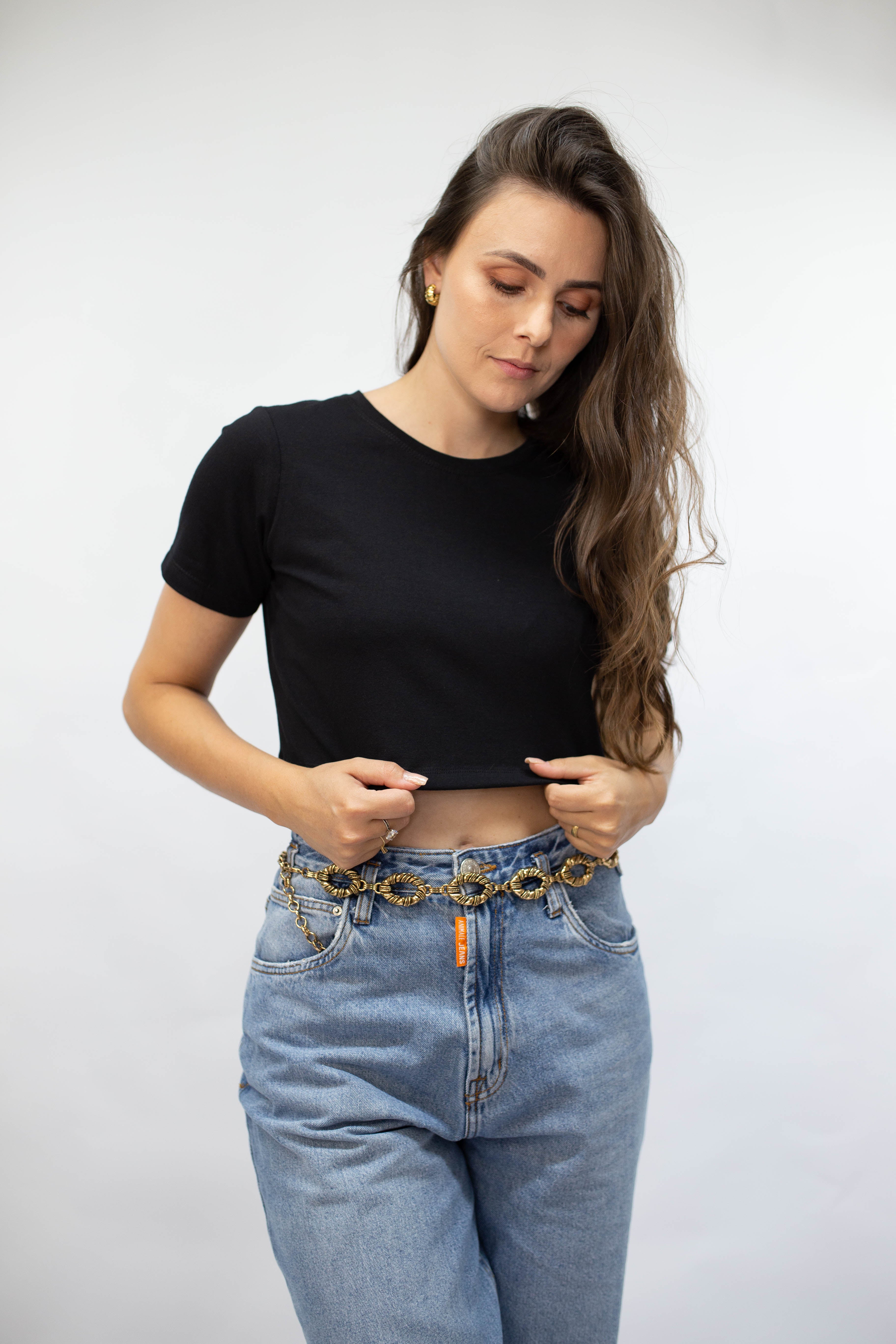 Cropped Gola U - Preto