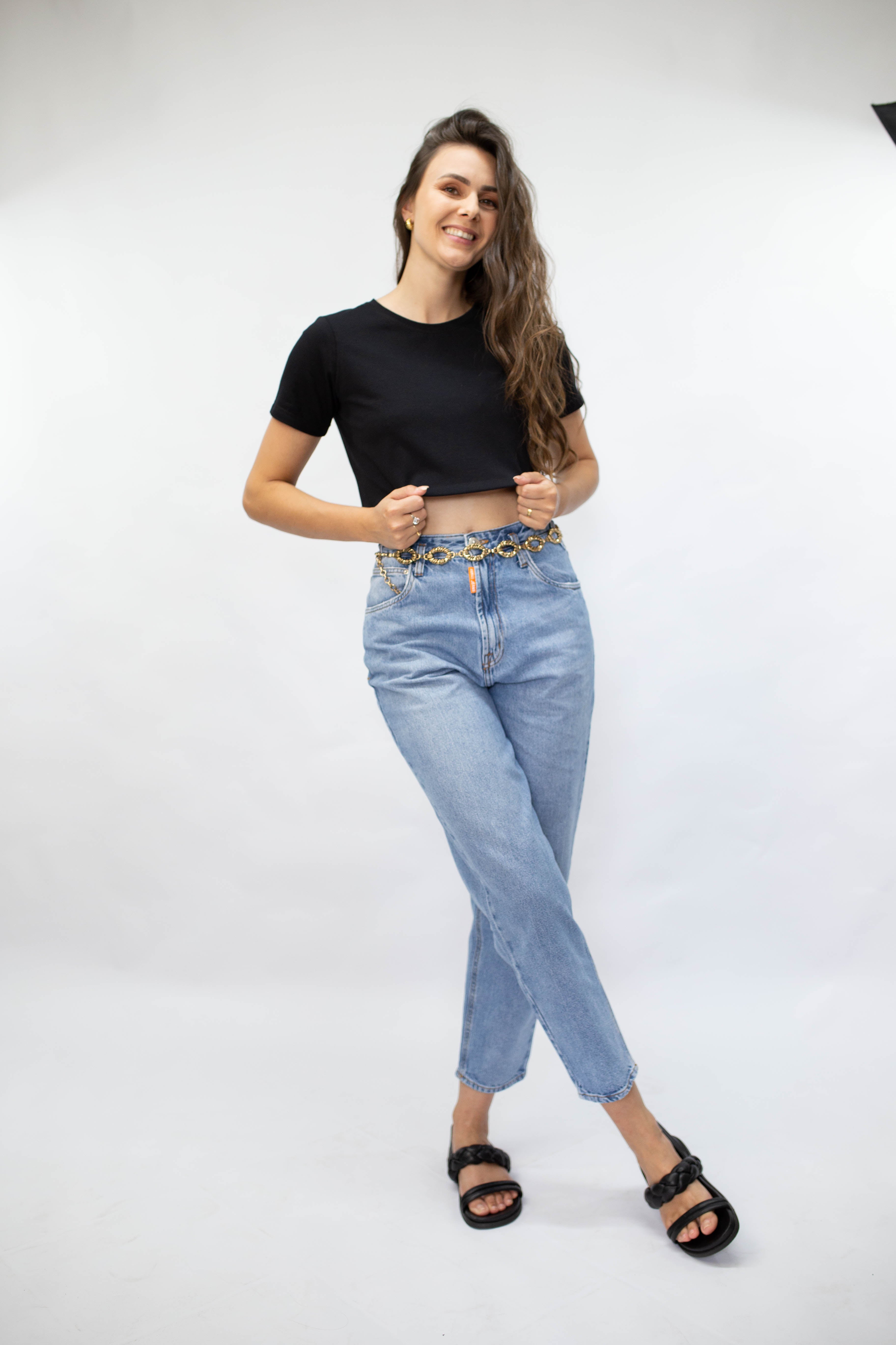 Cropped Gola U - Preto