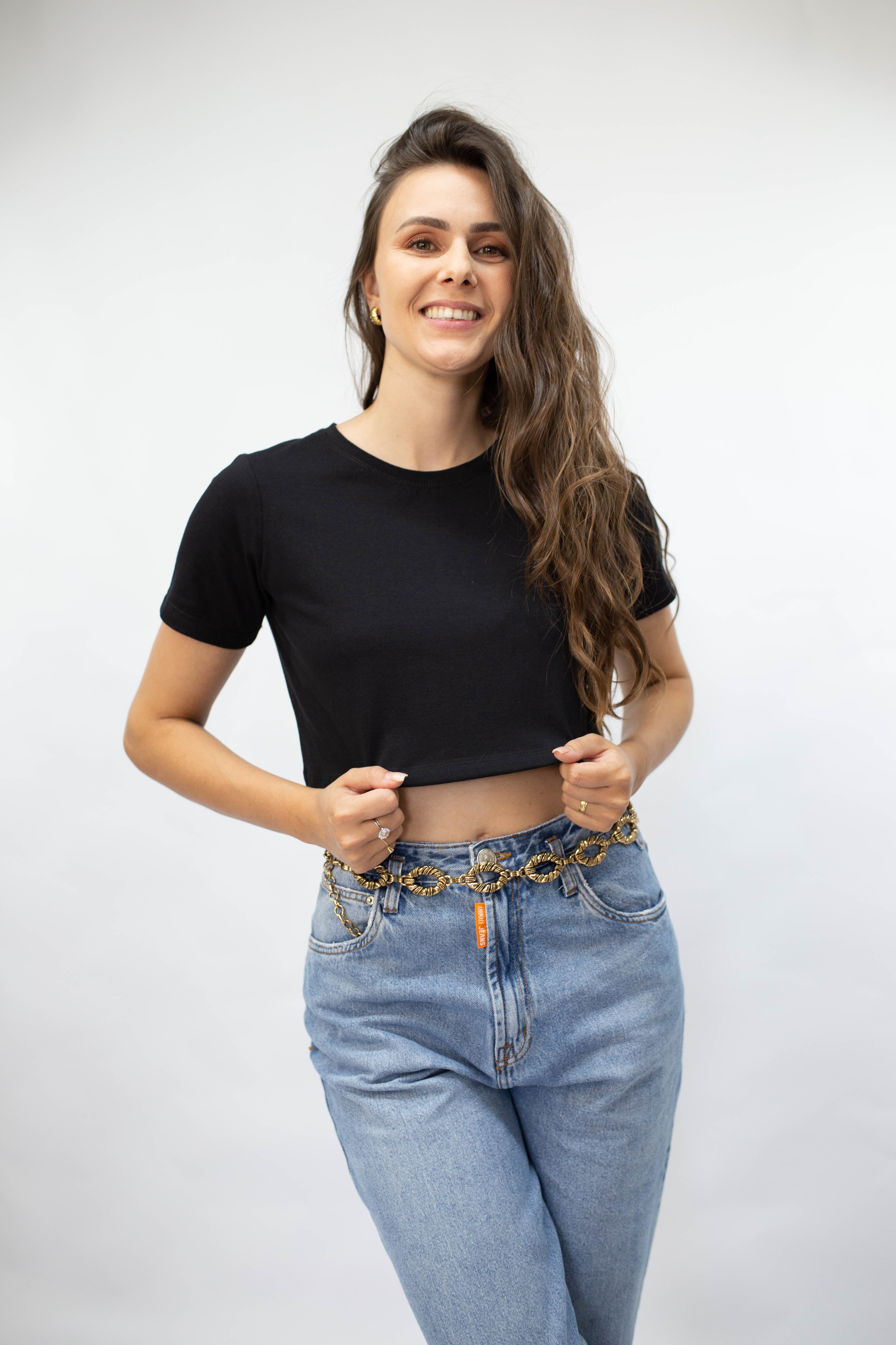 Cropped Gola U - Preto