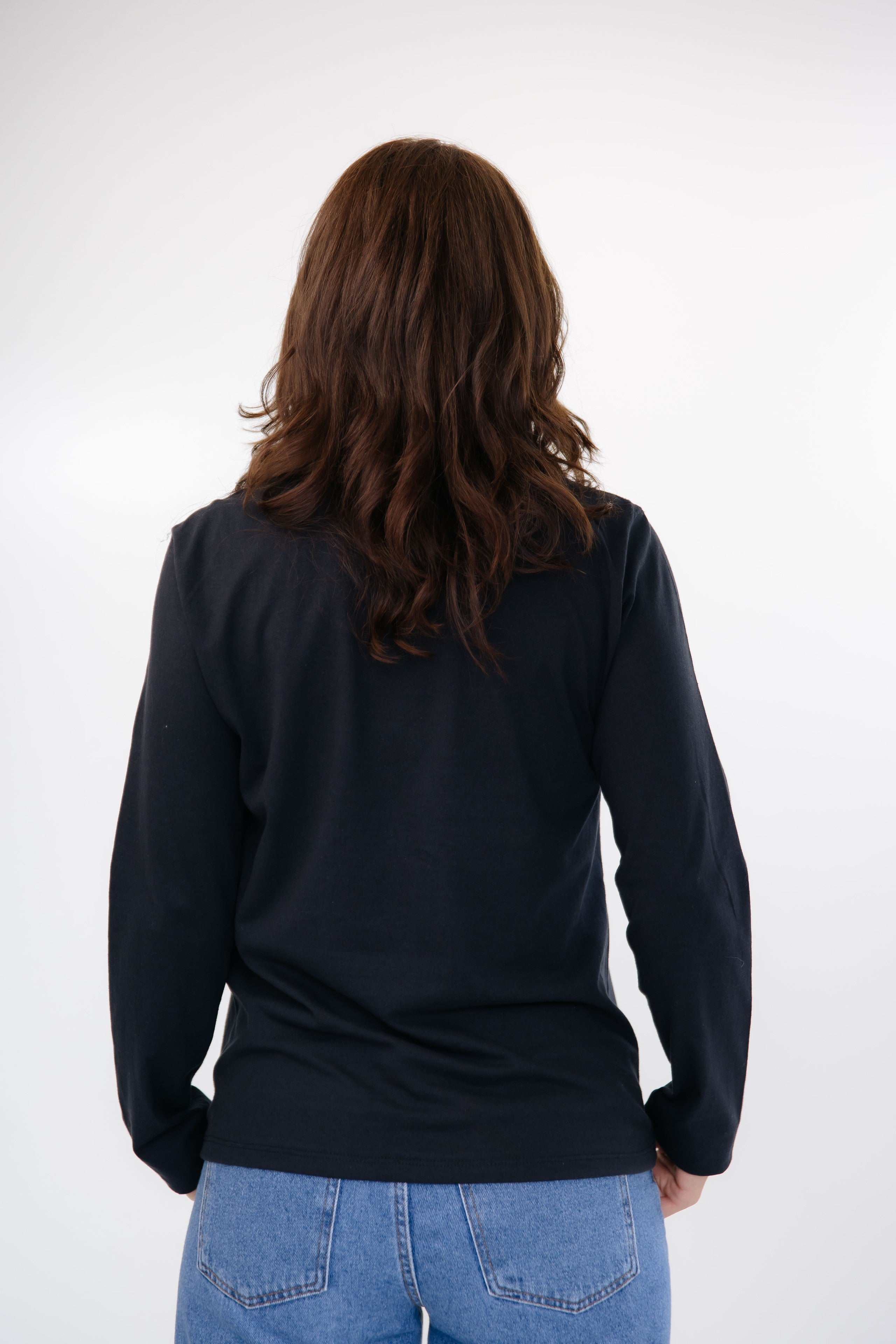 Camiseta  Feminina Manga Longa Algodão - Preto
