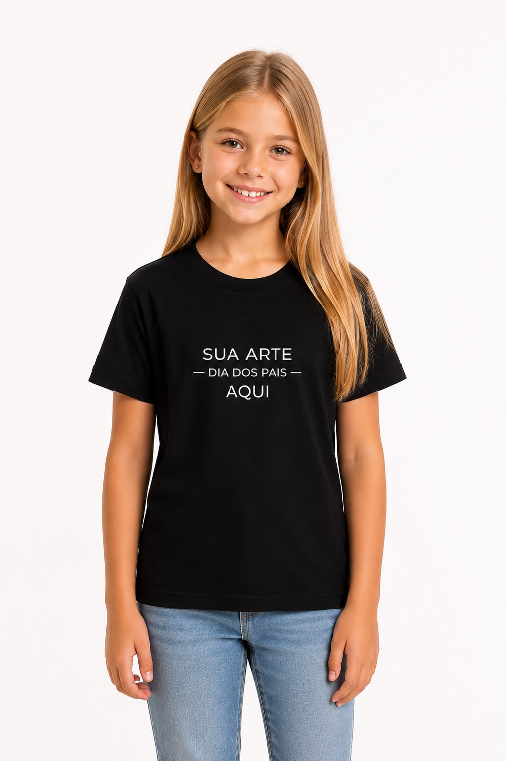 Personalize sua Camiseta Kids  Unissex - Preta