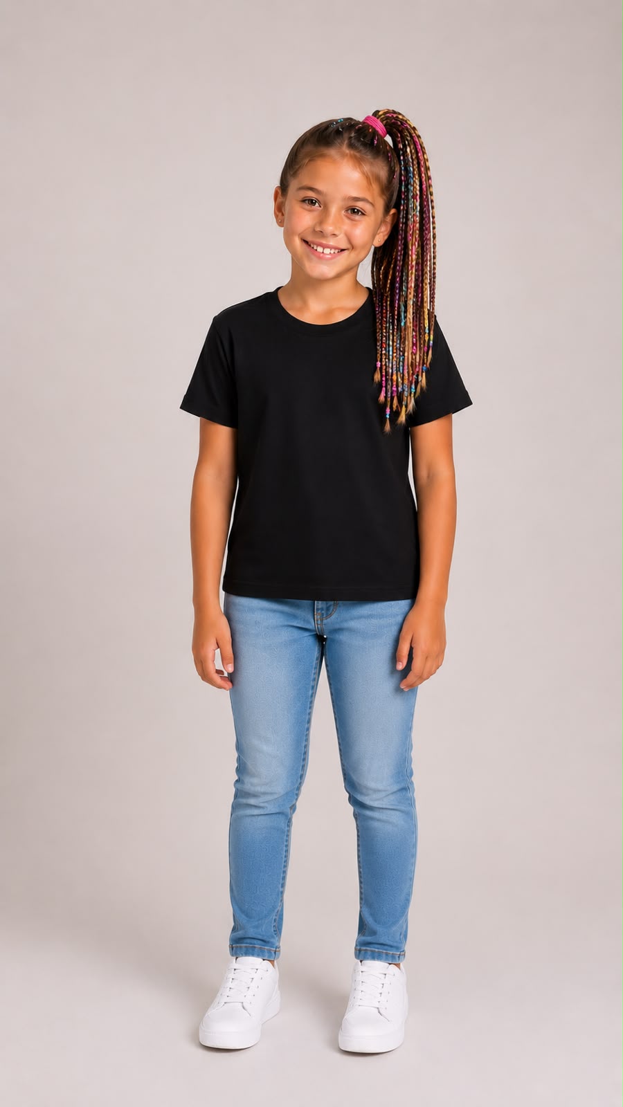 Camiseta Kids Básica Lisa Unissex -  Preta