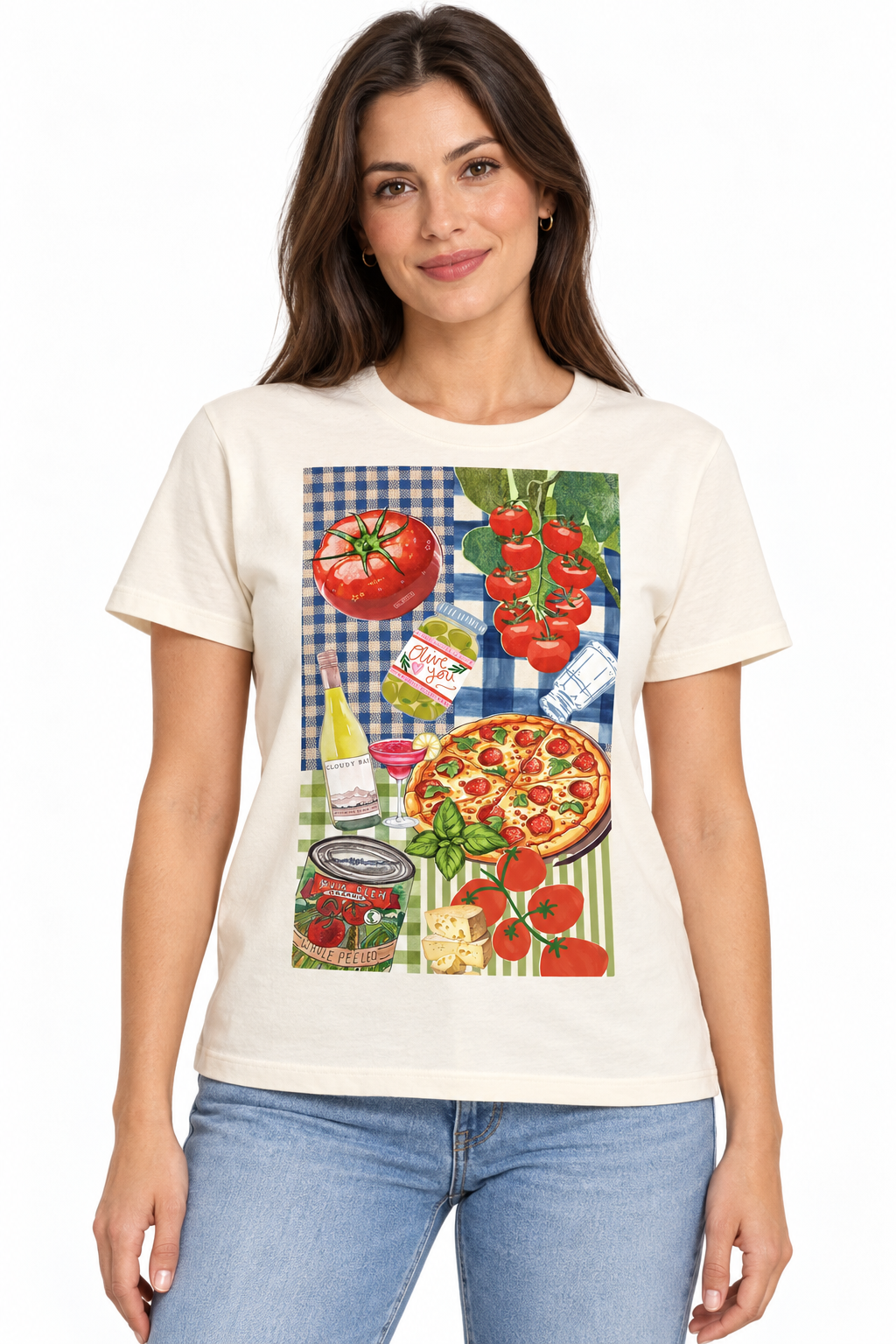 Camiseta Manga Curta Algodão - Marfim Italiana