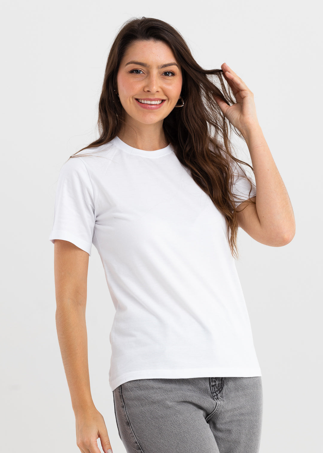 Camiseta Básica Feminina Malha Pima - Branca