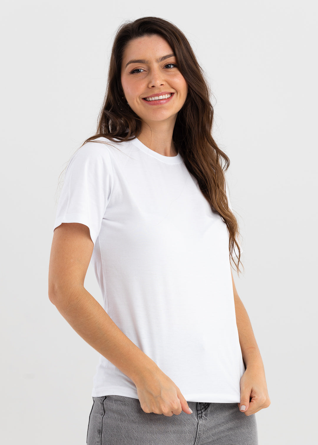 Camiseta Básica Feminina Malha Pima - Branca